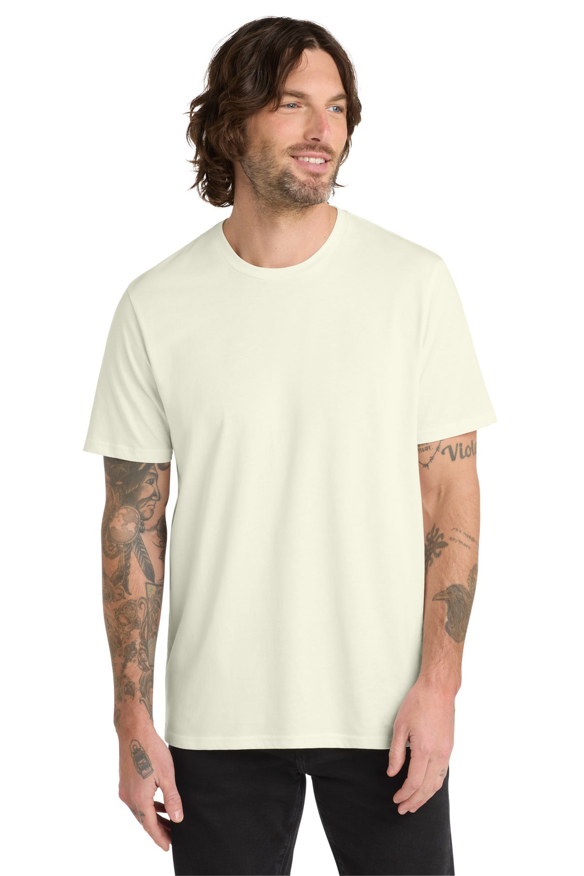 Custom logo Allmade® Unisex Organic Cotton Tee. AL2100 in White Sand