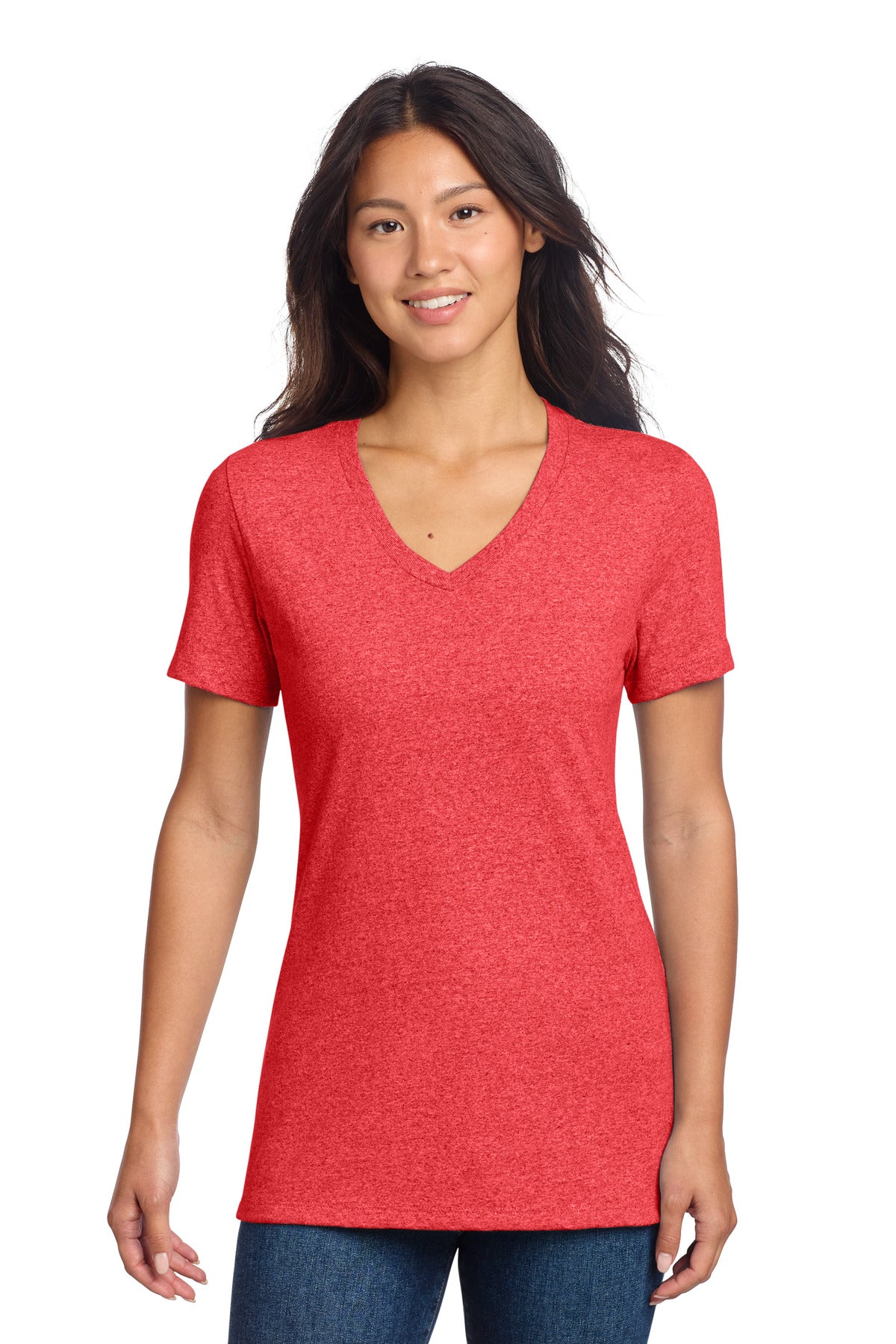 Custom logo Allmade® Women's Recycled Blend V-Neck Tee AL2303 in Reclaimed Red Heather
