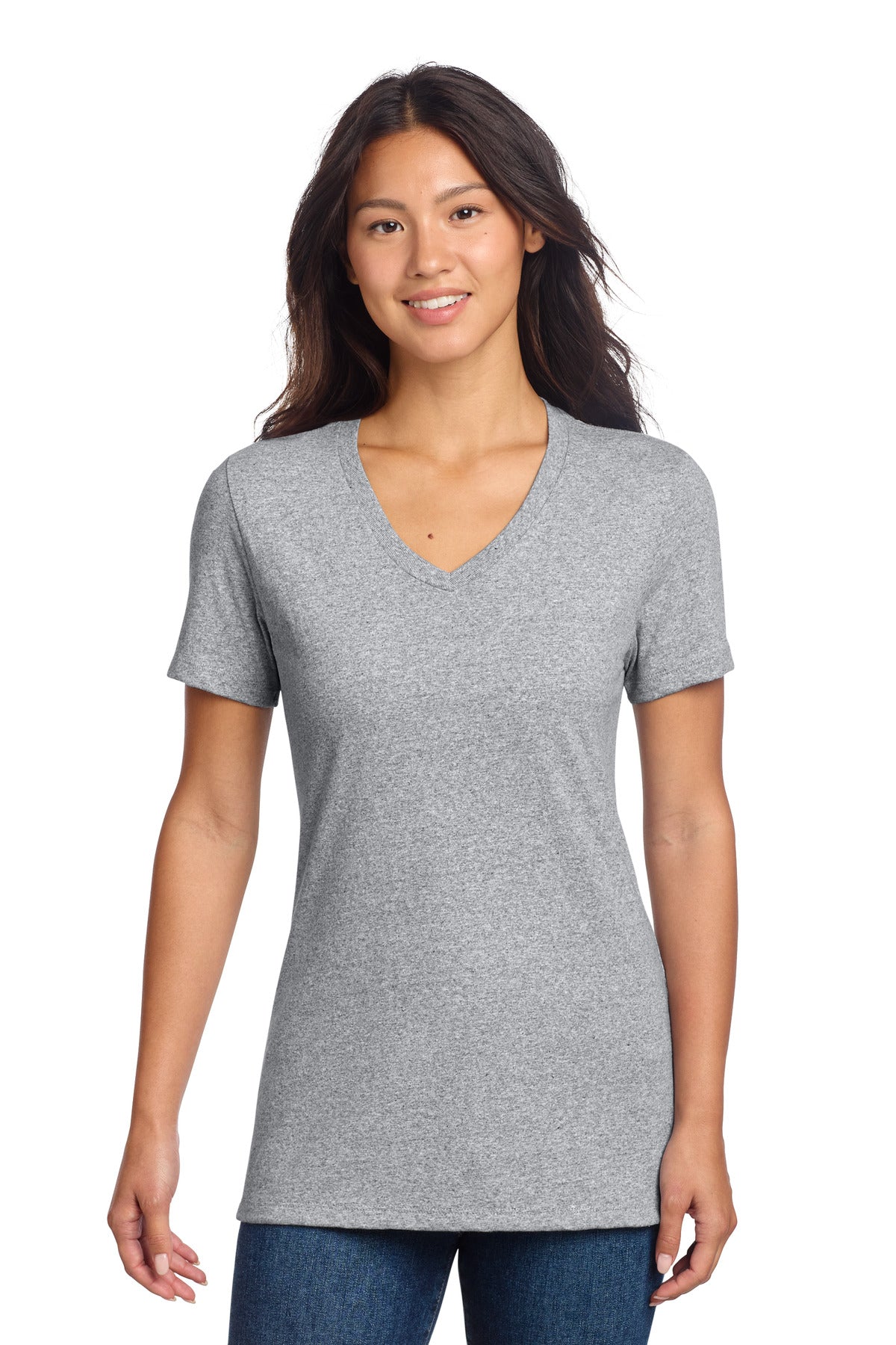 Custom logo Allmade® Women's Recycled Blend V-Neck Tee AL2303 in Remade Gray Heather