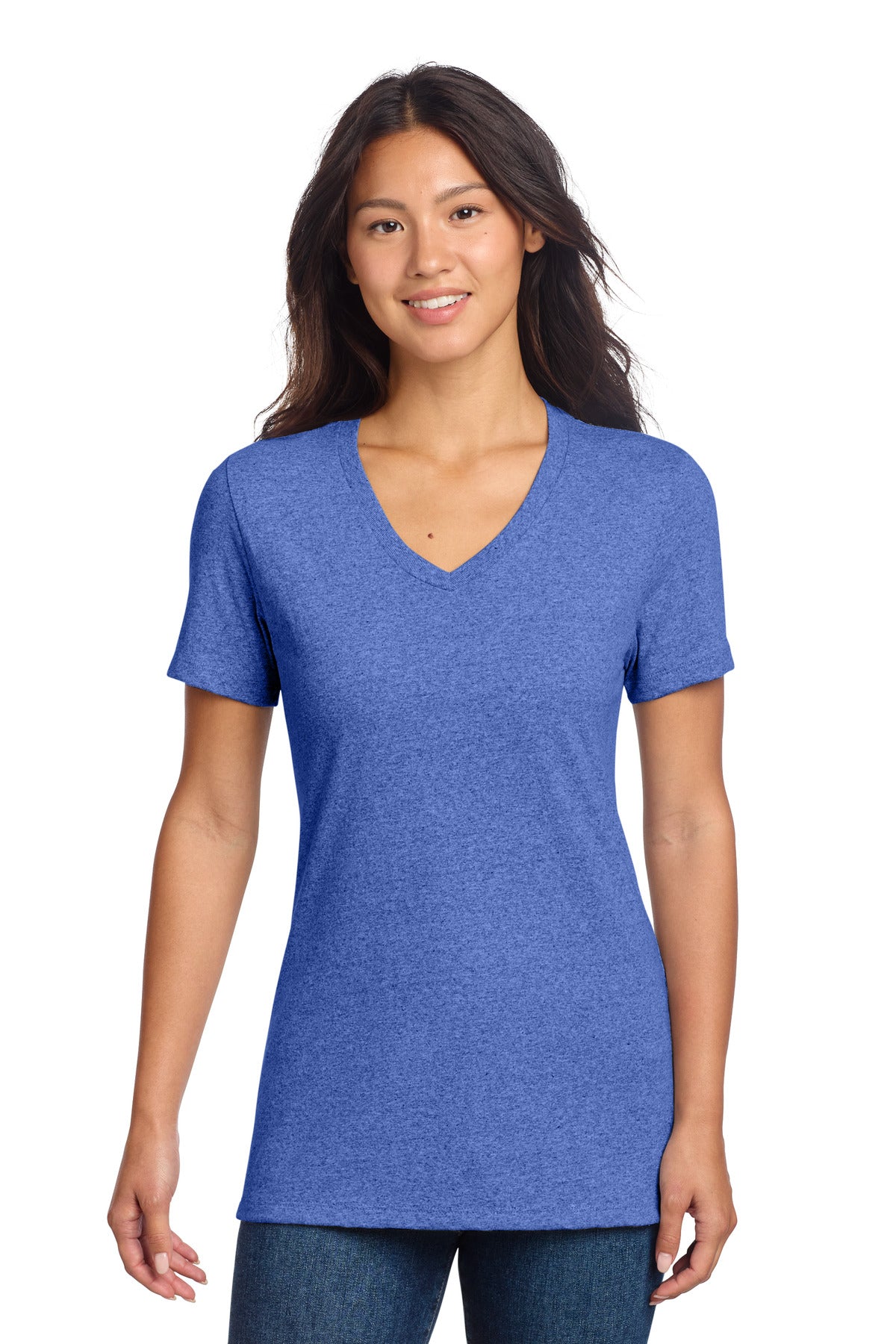 Custom logo Allmade® Women's Recycled Blend V-Neck Tee AL2303 in Reused Royal Heather