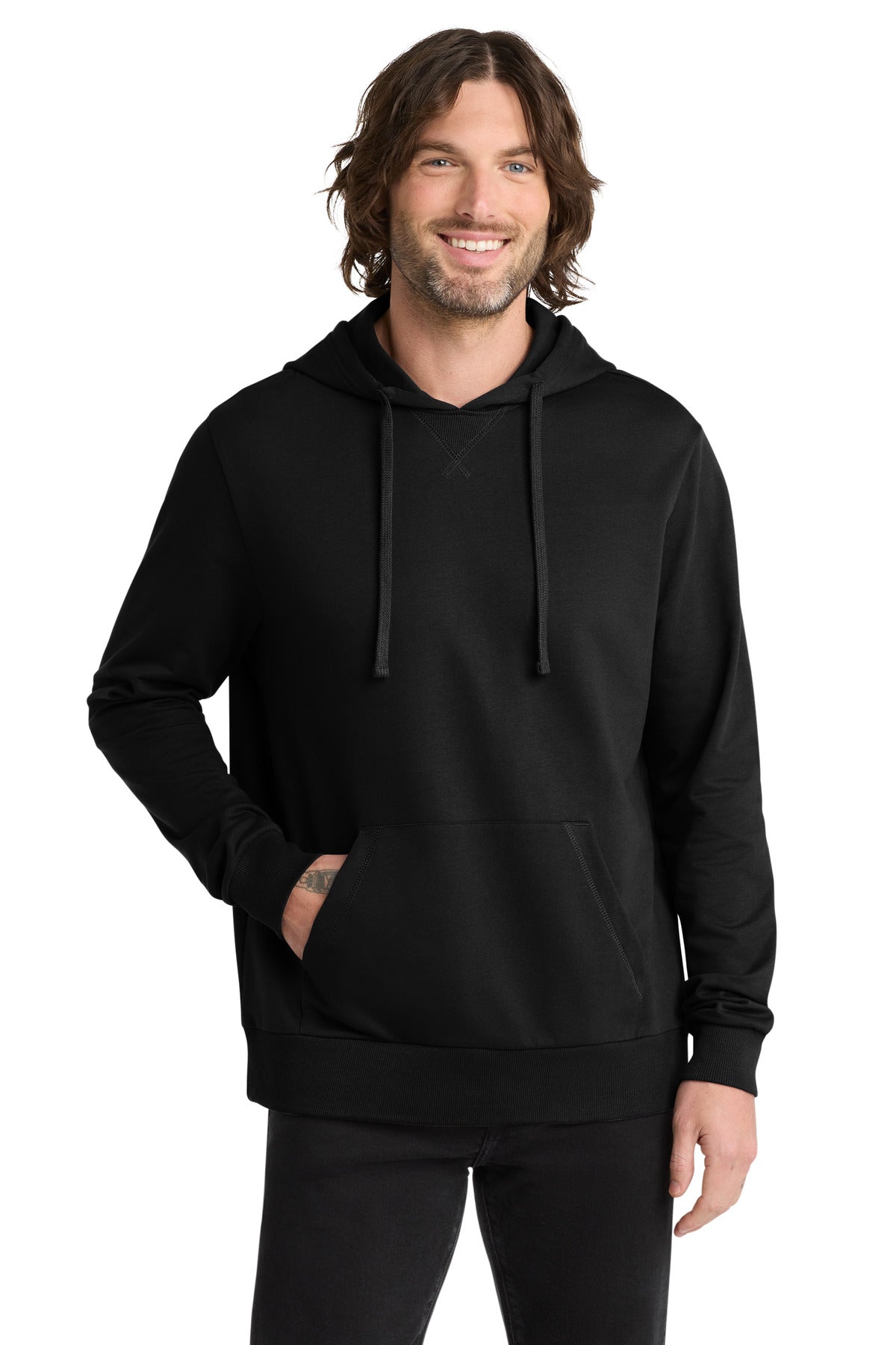 Custom logo Allmade® Unisex Organic French Terry Pullover Hoodie AL4000 in Deep Black