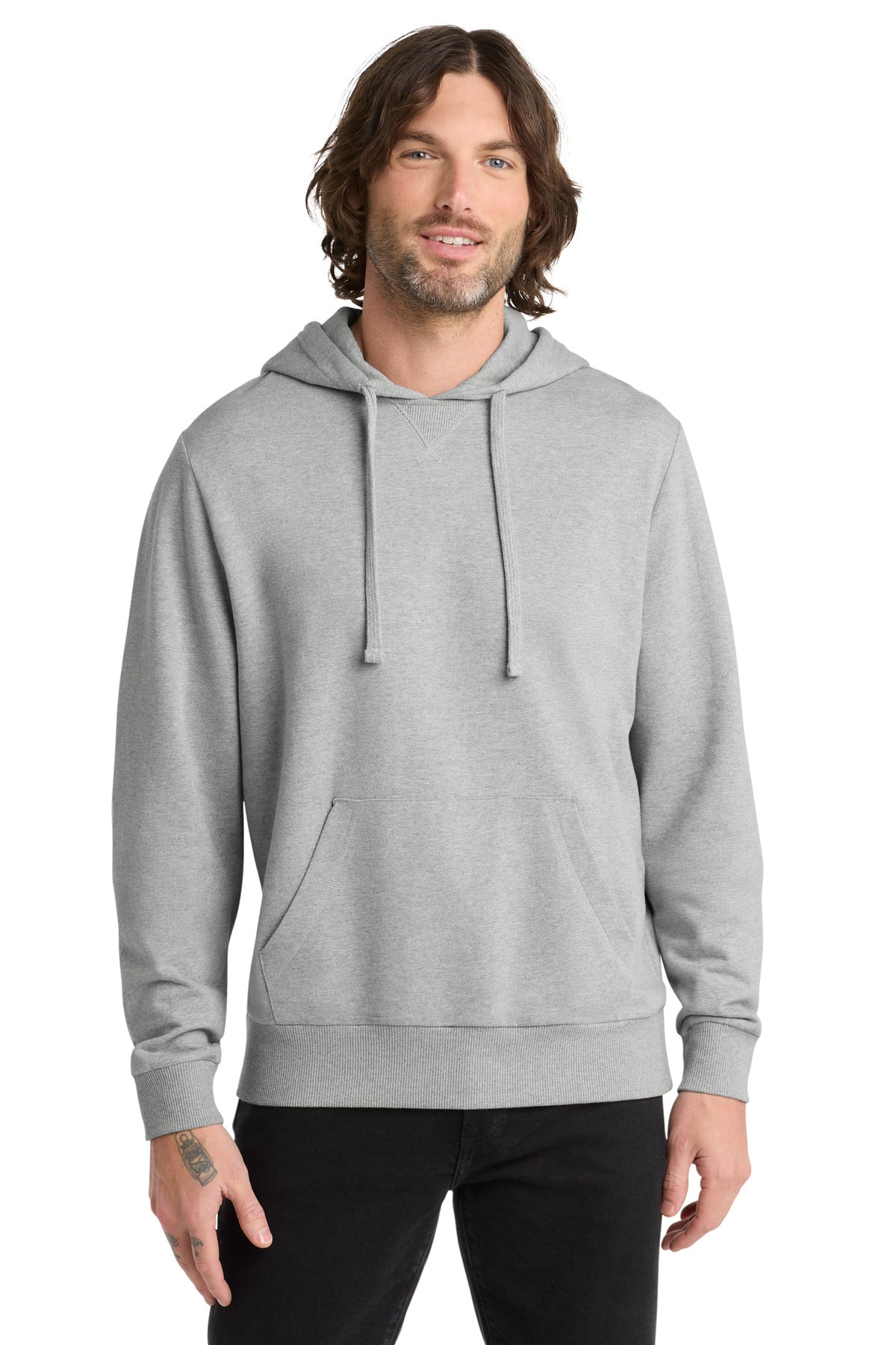 Custom logo Allmade® Unisex Organic French Terry Pullover Hoodie AL4000 in Granite Grey Heather