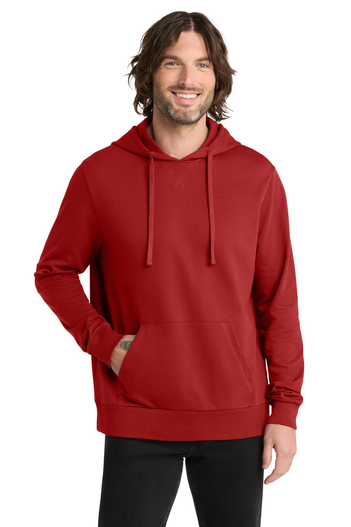 Custom logo Allmade® Unisex Organic French Terry Pullover Hoodie AL4000 in Revolution Red