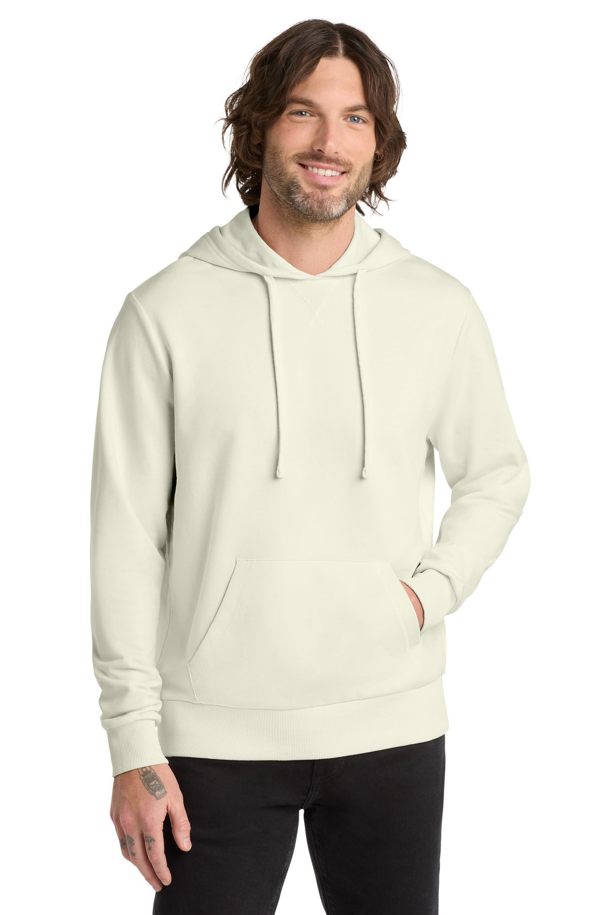 Custom logo Allmade® Unisex Organic French Terry Pullover Hoodie AL4000 in White Sand