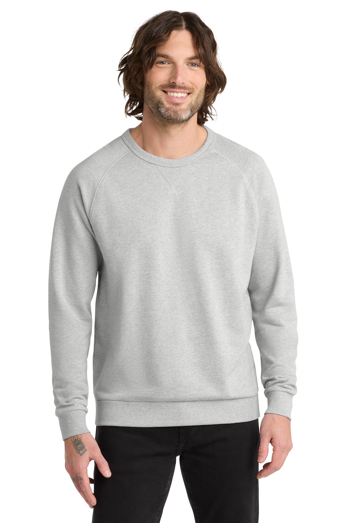 Custom logo Allmade® Unisex Organic French Terry Crewneck Sweatshirt AL4004 in Granite Grey Heather