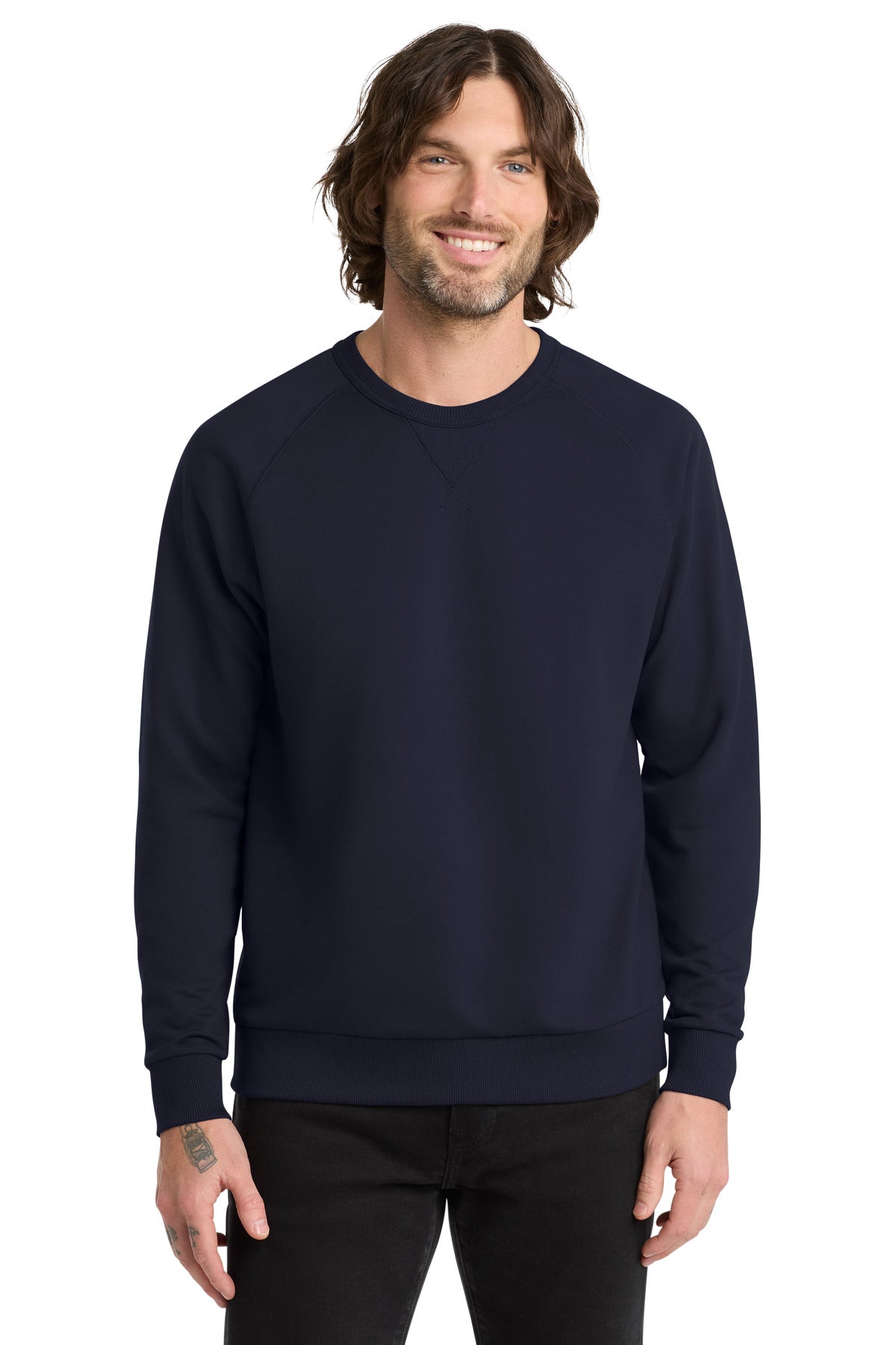 Custom logo Allmade® Unisex Organic French Terry Crewneck Sweatshirt AL4004 in Night Sky Navy