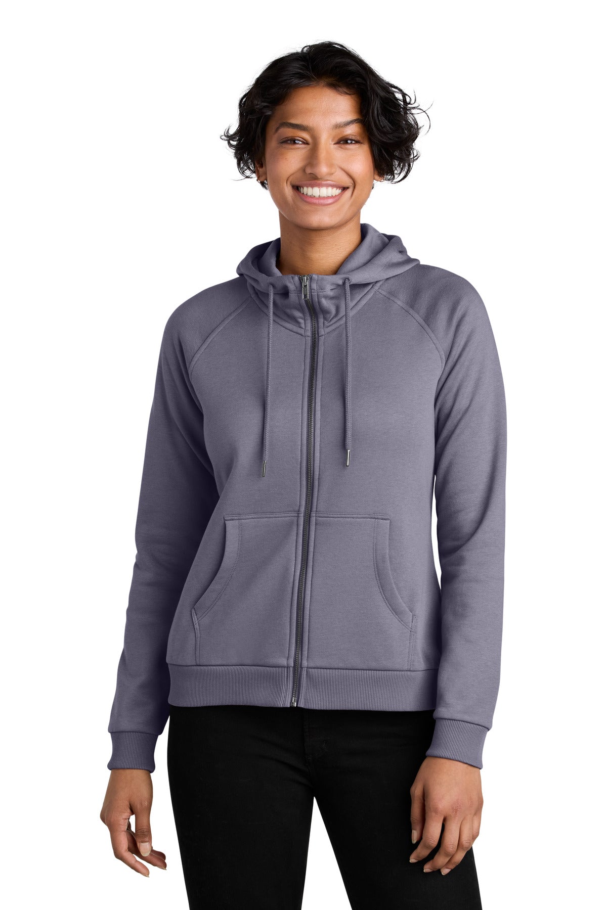 Custom logo Allmade® Women's Organic CVC Fleece Full-Zip Hoodie AL5003 in Cosmic Purple