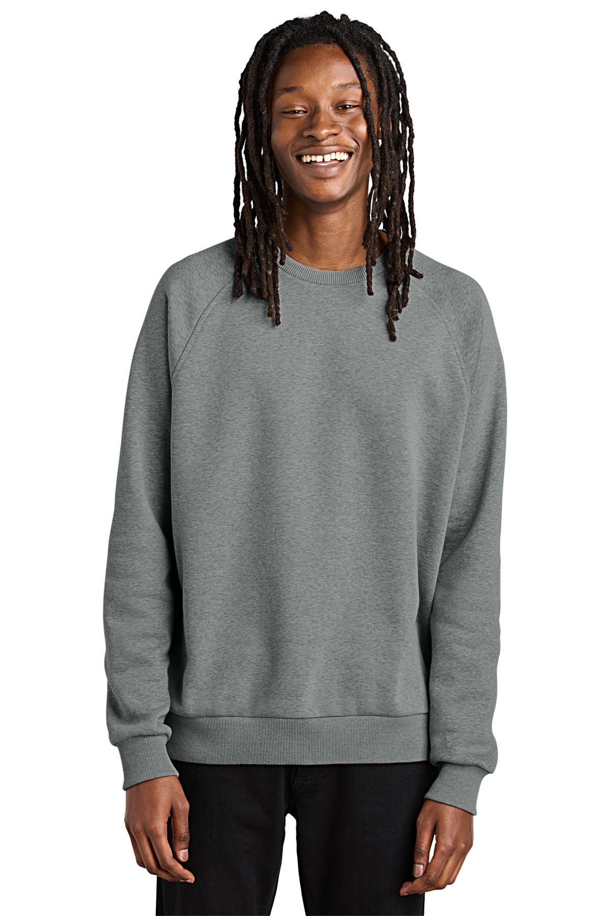 Custom logo Allmade® Unisex Organic CVC Fleece Crewneck Sweatshirt AL5004 in Aluminum Grey Heather