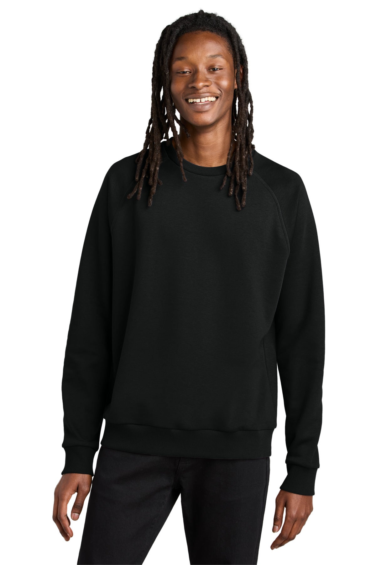 Custom logo Allmade® Unisex Organic CVC Fleece Crewneck Sweatshirt AL5004 in Deep Black