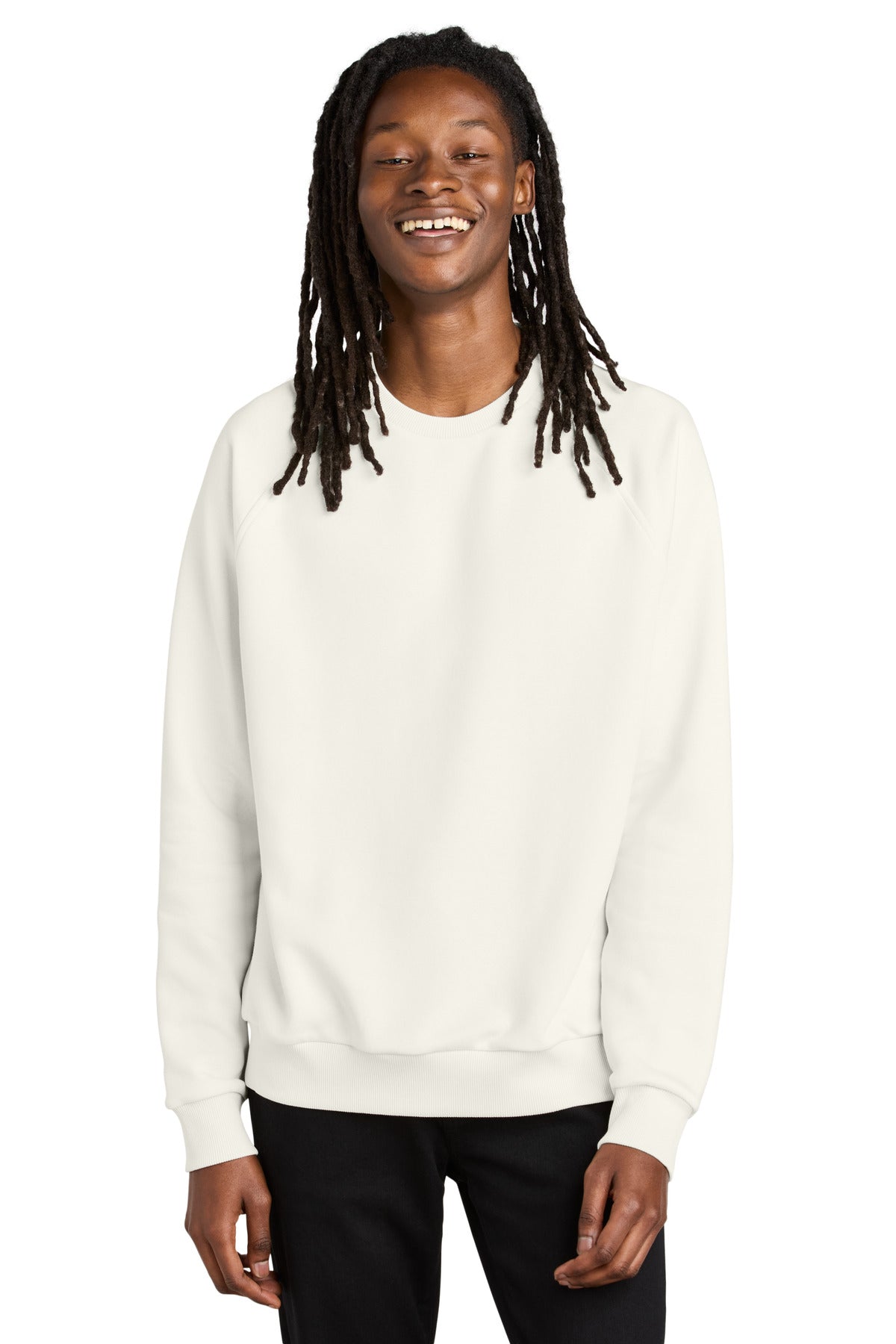 Custom logo Allmade® Unisex Organic CVC Fleece Crewneck Sweatshirt AL5004 in White Sand