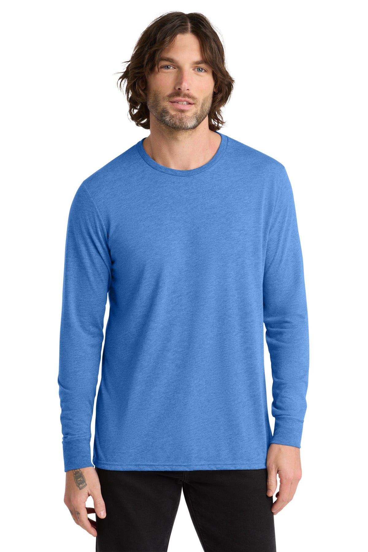 Custom logo Allmade ® Unisex Tri-Blend Long Sleeve Tee AL6004 in Azure Blue