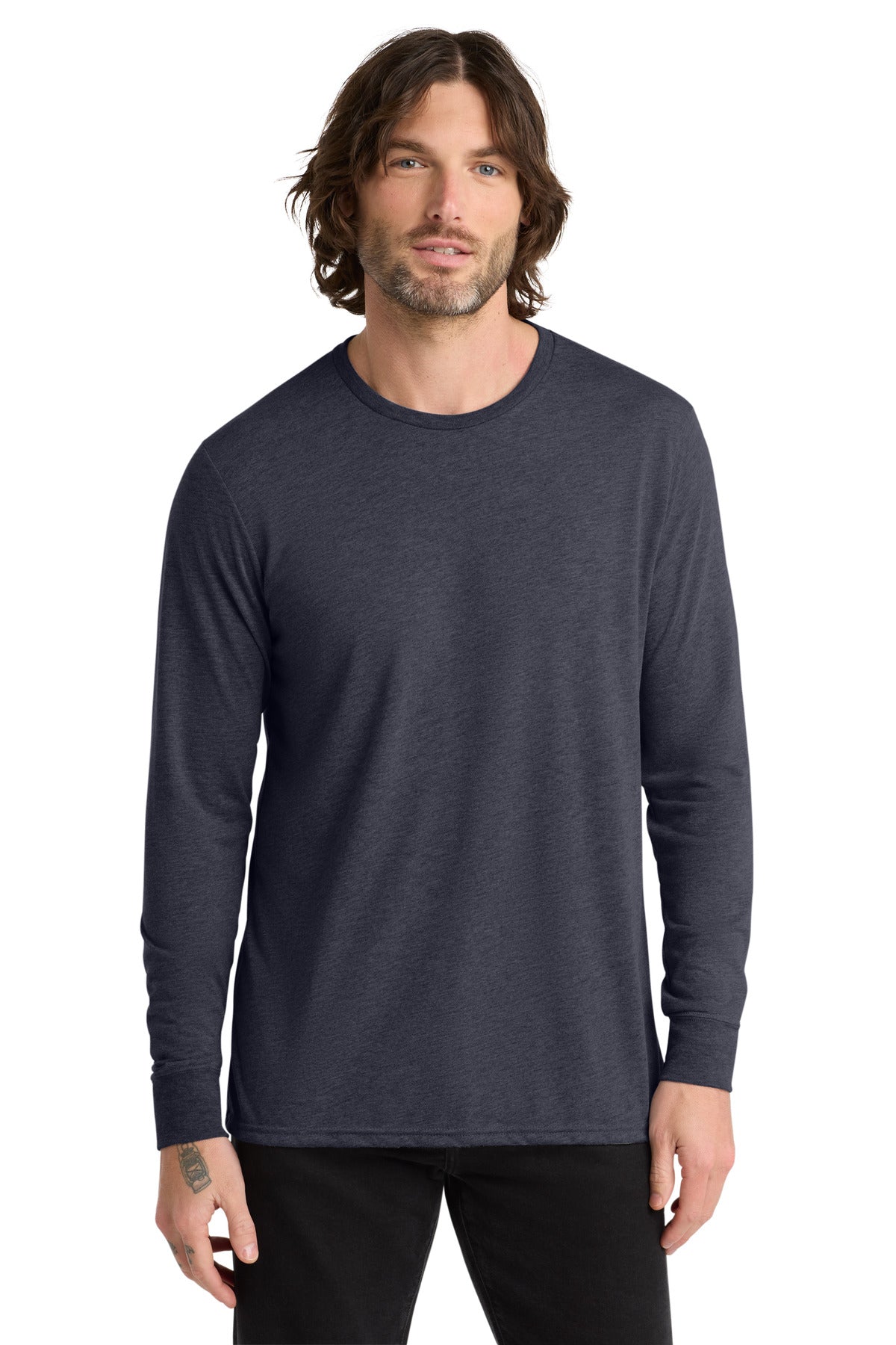 Custom logo Allmade ® Unisex Tri-Blend Long Sleeve Tee AL6004 in Rebel Blue