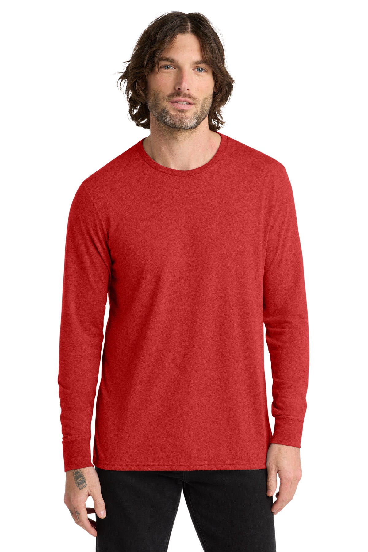 Custom logo Allmade ® Unisex Tri-Blend Long Sleeve Tee AL6004 in Rise Up Red
