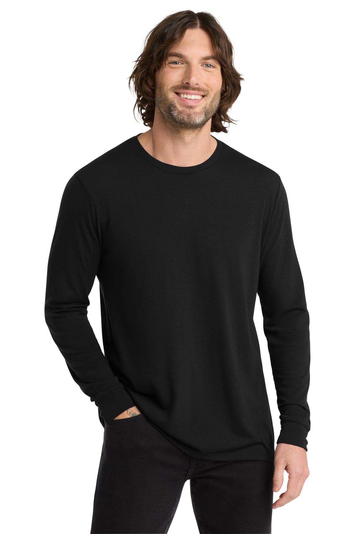 Custom logo Allmade ® Unisex Tri-Blend Long Sleeve Tee AL6004 in Space Black