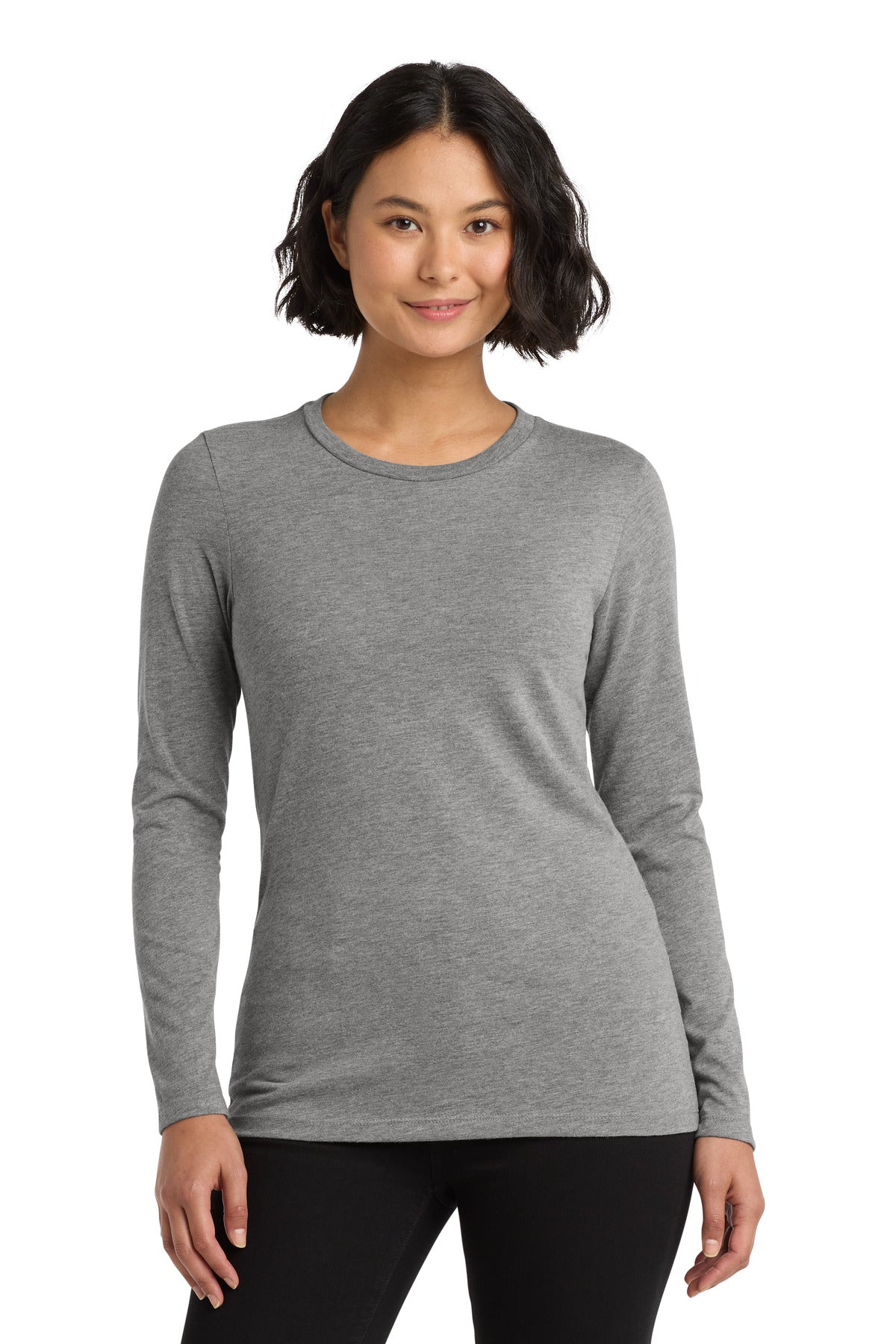 Custom logo Allmade ®  Women's Tri-Blend Long Sleeve Tee AL6008 in Aluminum Grey