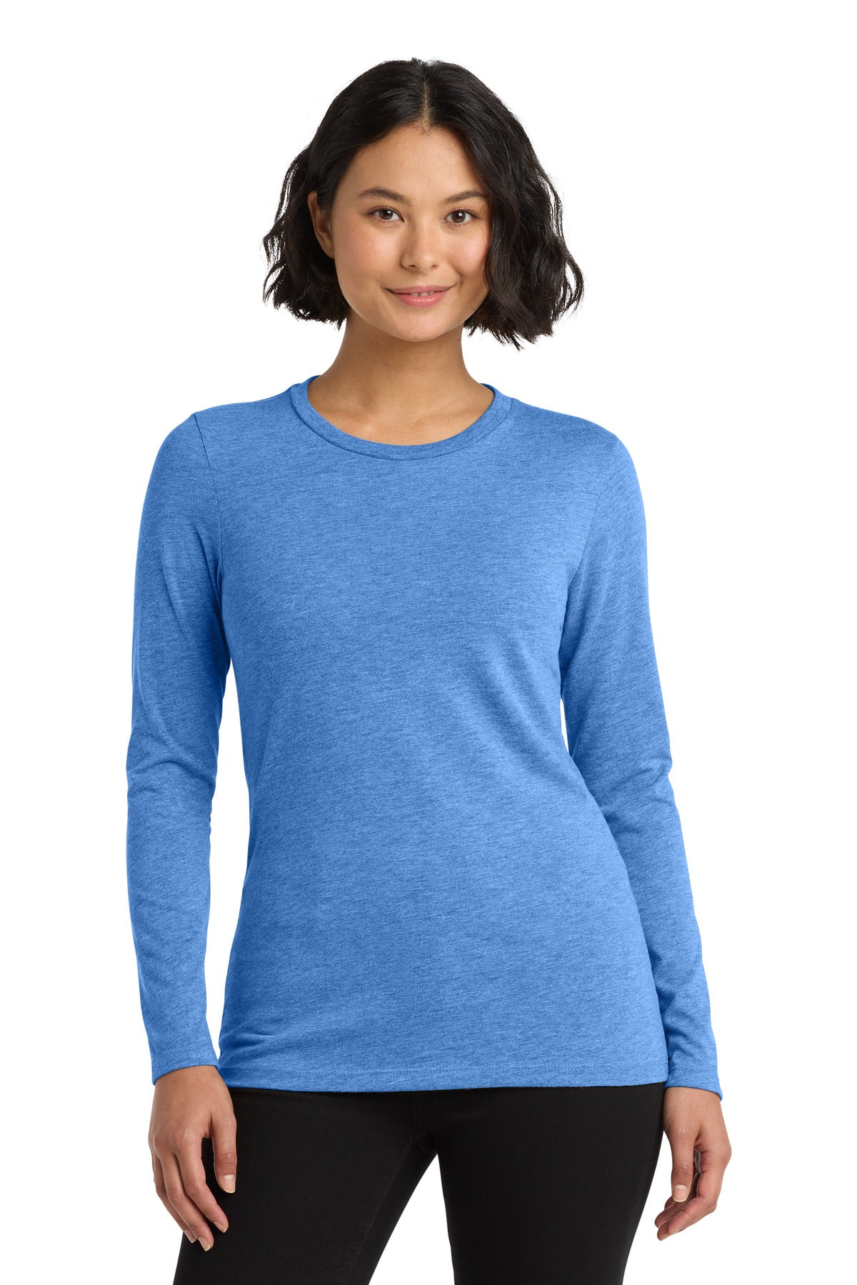 Custom logo Allmade ®  Women's Tri-Blend Long Sleeve Tee AL6008 in Azure Blue