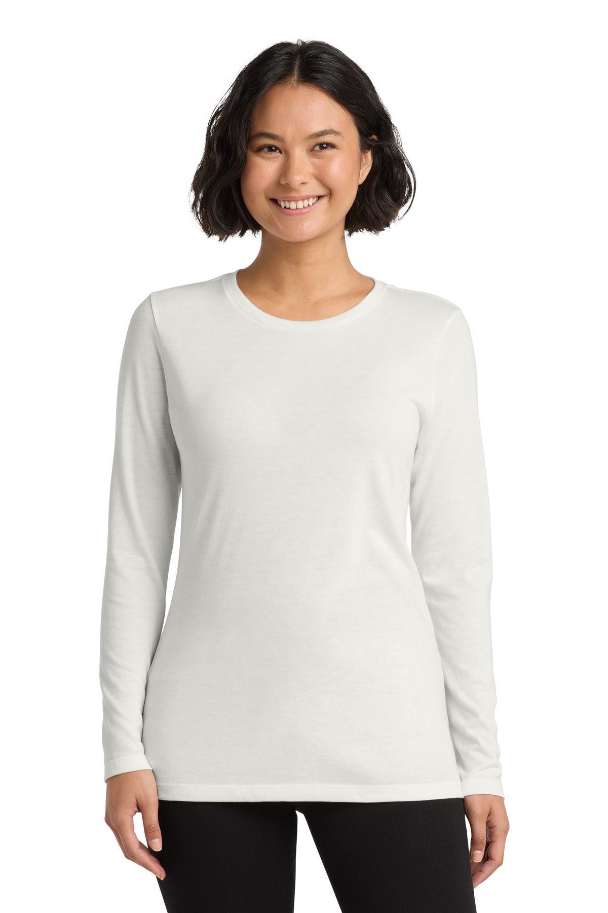 Custom logo Allmade ®  Women's Tri-Blend Long Sleeve Tee AL6008 in Fairly White