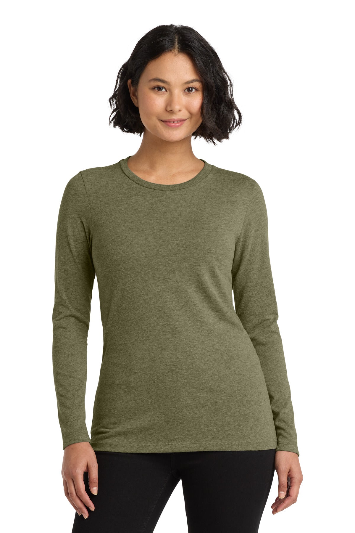 Custom logo Allmade ®  Women's Tri-Blend Long Sleeve Tee AL6008 in Olive You Green