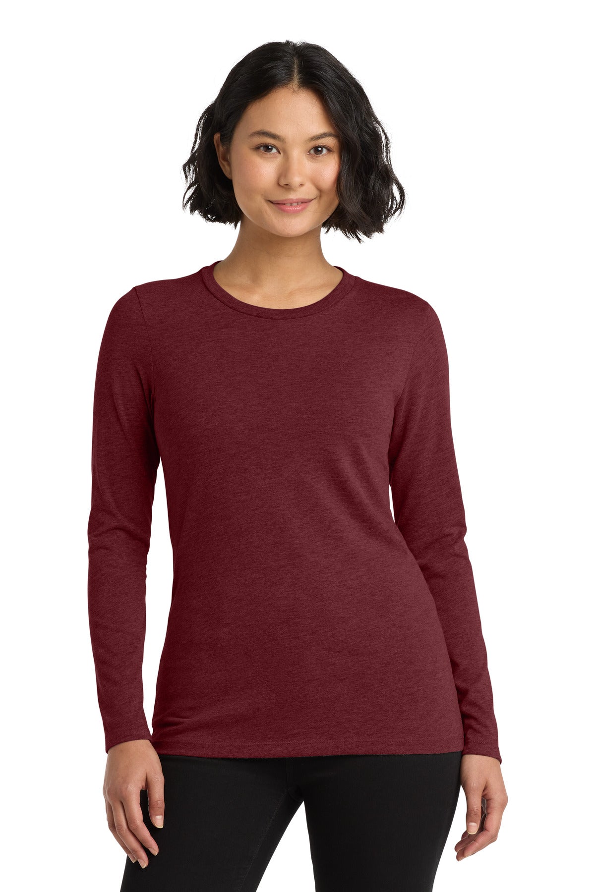Custom logo Allmade ®  Women's Tri-Blend Long Sleeve Tee AL6008 in Vino Red