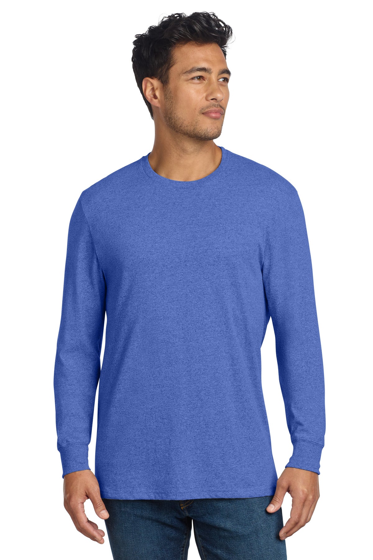 Custom logo Allmade® Unisex Long Sleeve Recycled Blend Tee AL6204 in Reused Royal Heather