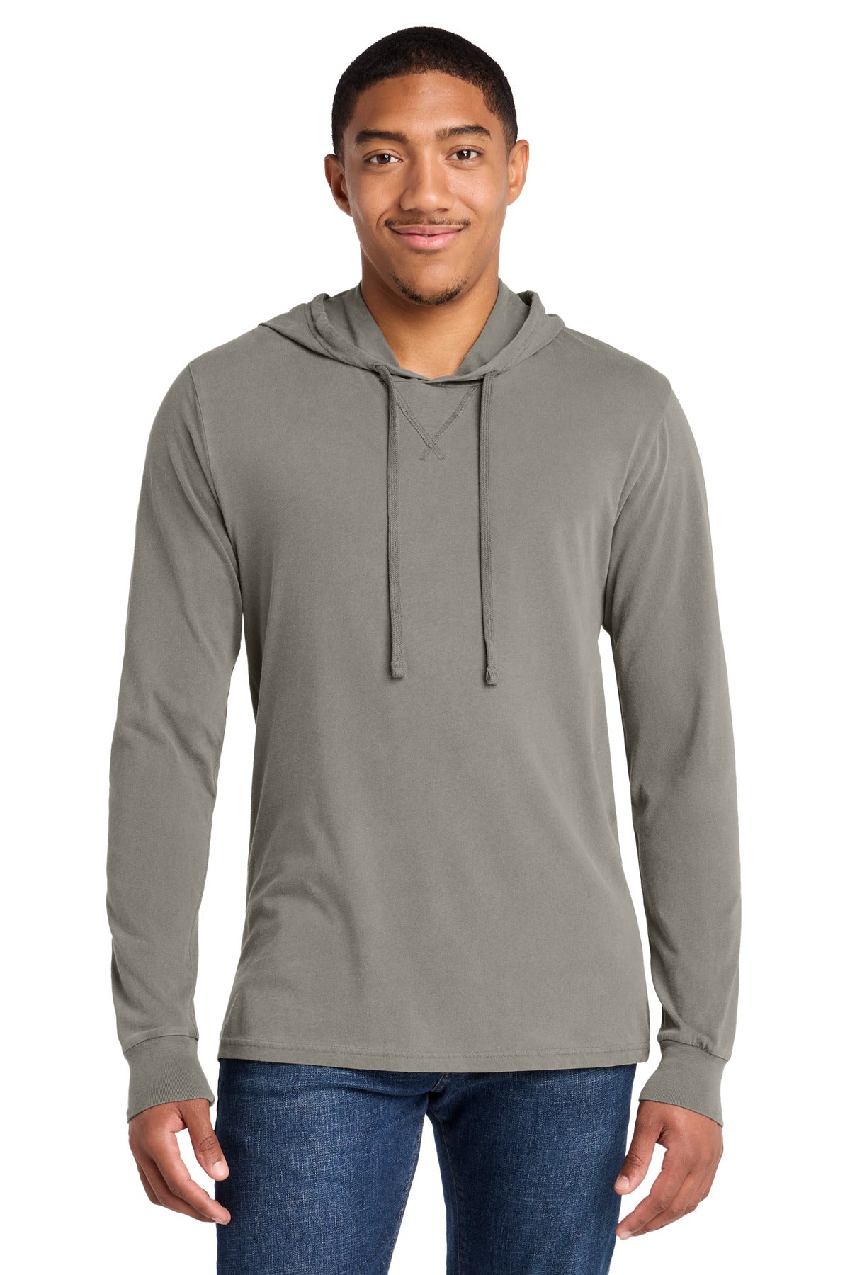 Custom logo Allmade® Unisex Mineral Dye Organic Cotton Hoodie Tee AL6305 in Driftwood Grey