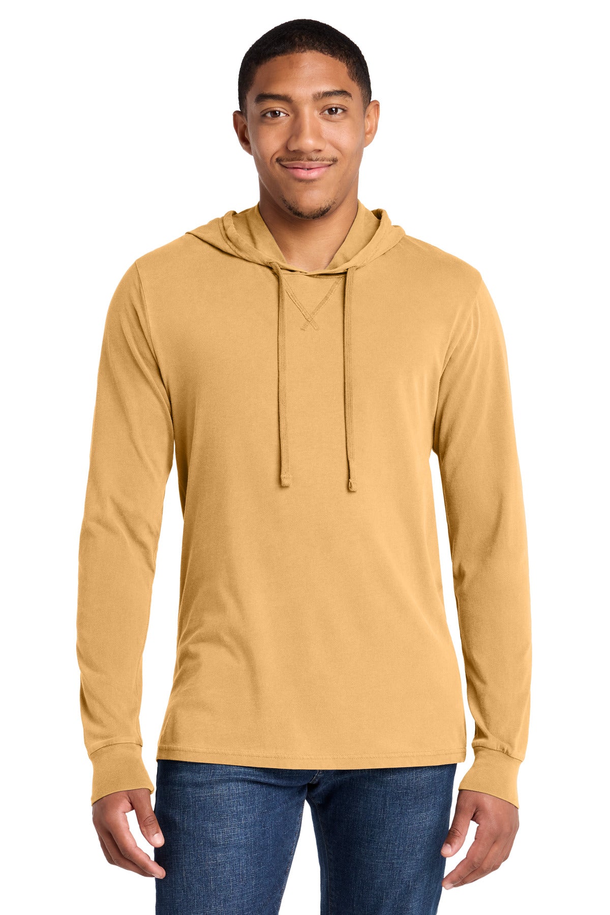 Custom logo Allmade® Unisex Mineral Dye Organic Cotton Hoodie Tee AL6305 in Golden Wheat