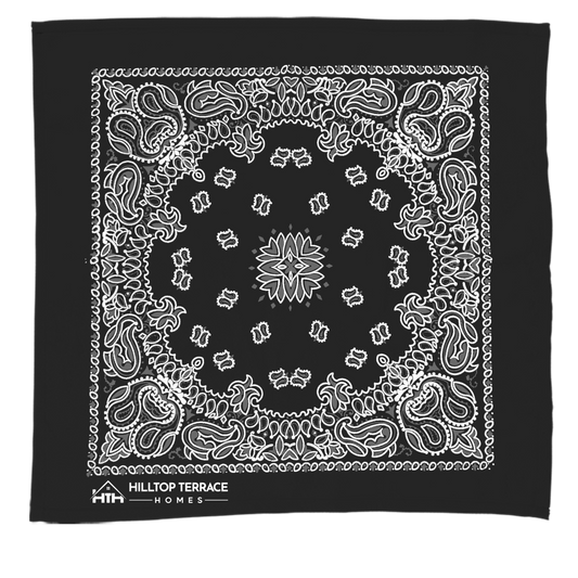 Custom logo 22" Bandana with Stock Paisley Pattern