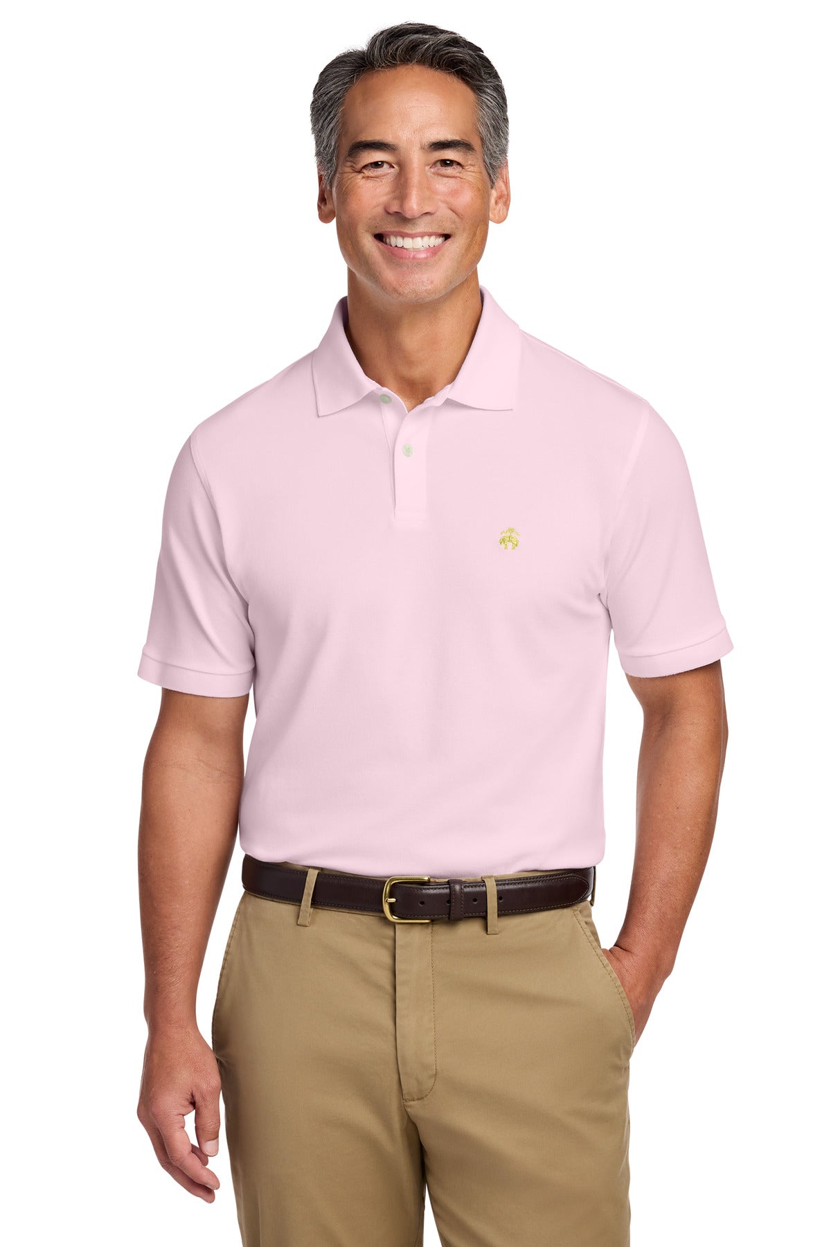 Custom logo Brooks Brothers® Pima Cotton Pique Polo BB18200 in Pearl Pink