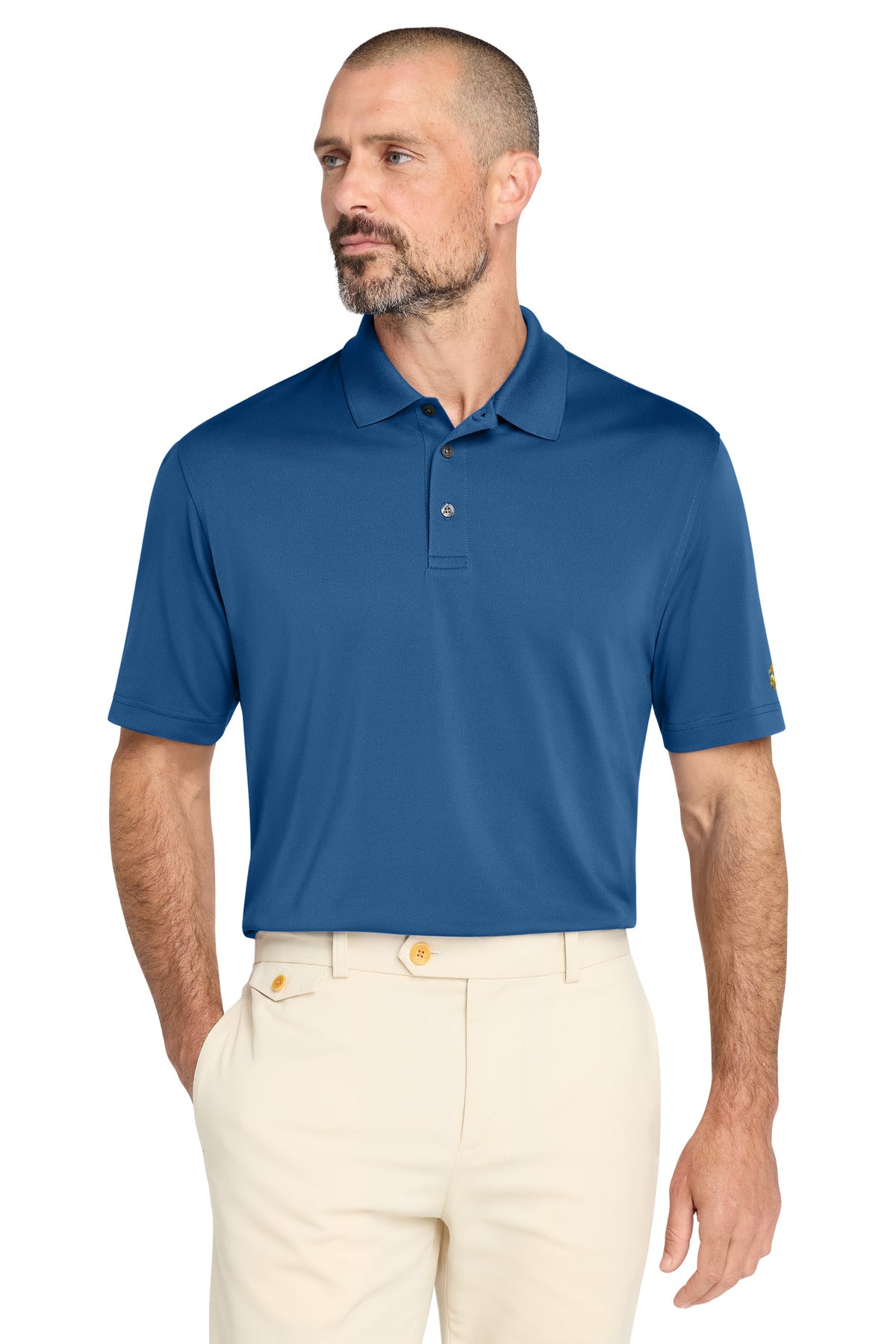 Custom logo Brooks Brothers® Mesh Pique Performance Polo BB18220 in Charter Blue