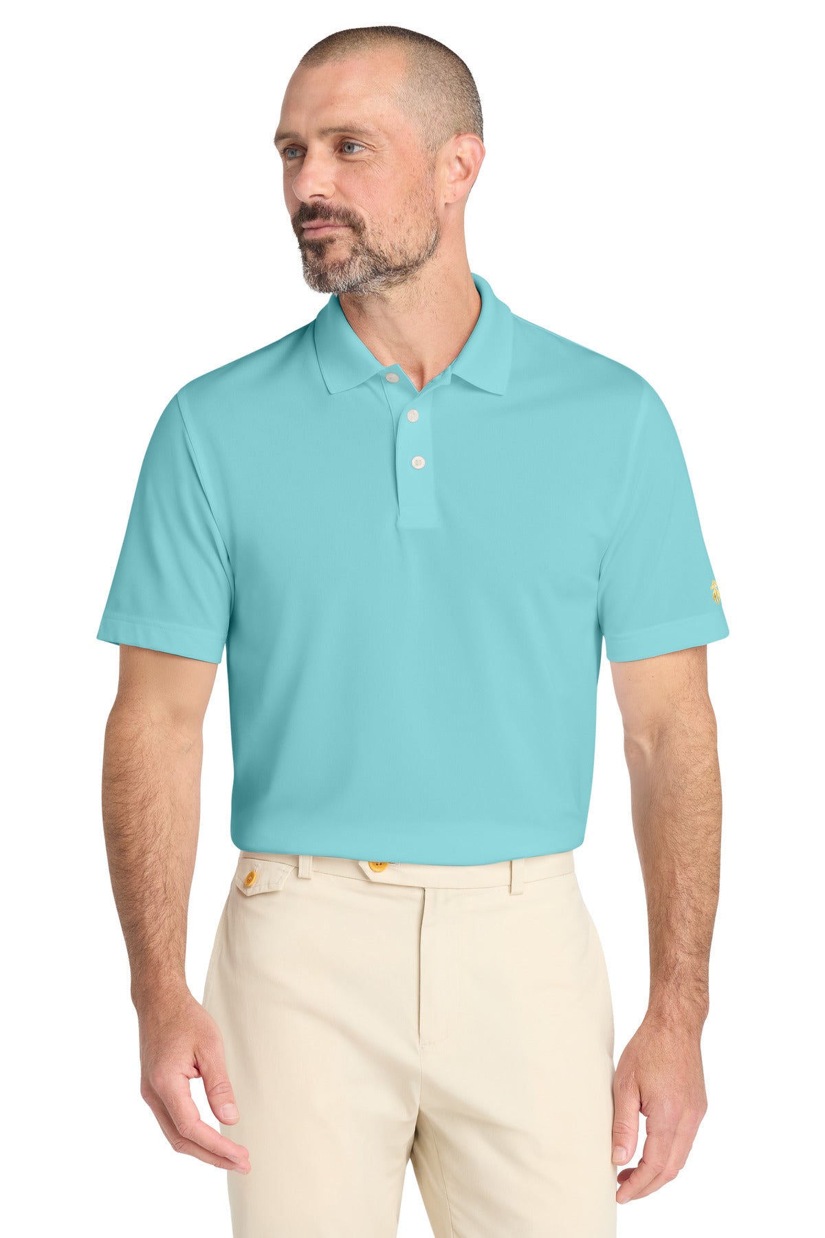 Custom logo Brooks Brothers® Mesh Pique Performance Polo BB18220 in Soft Mint