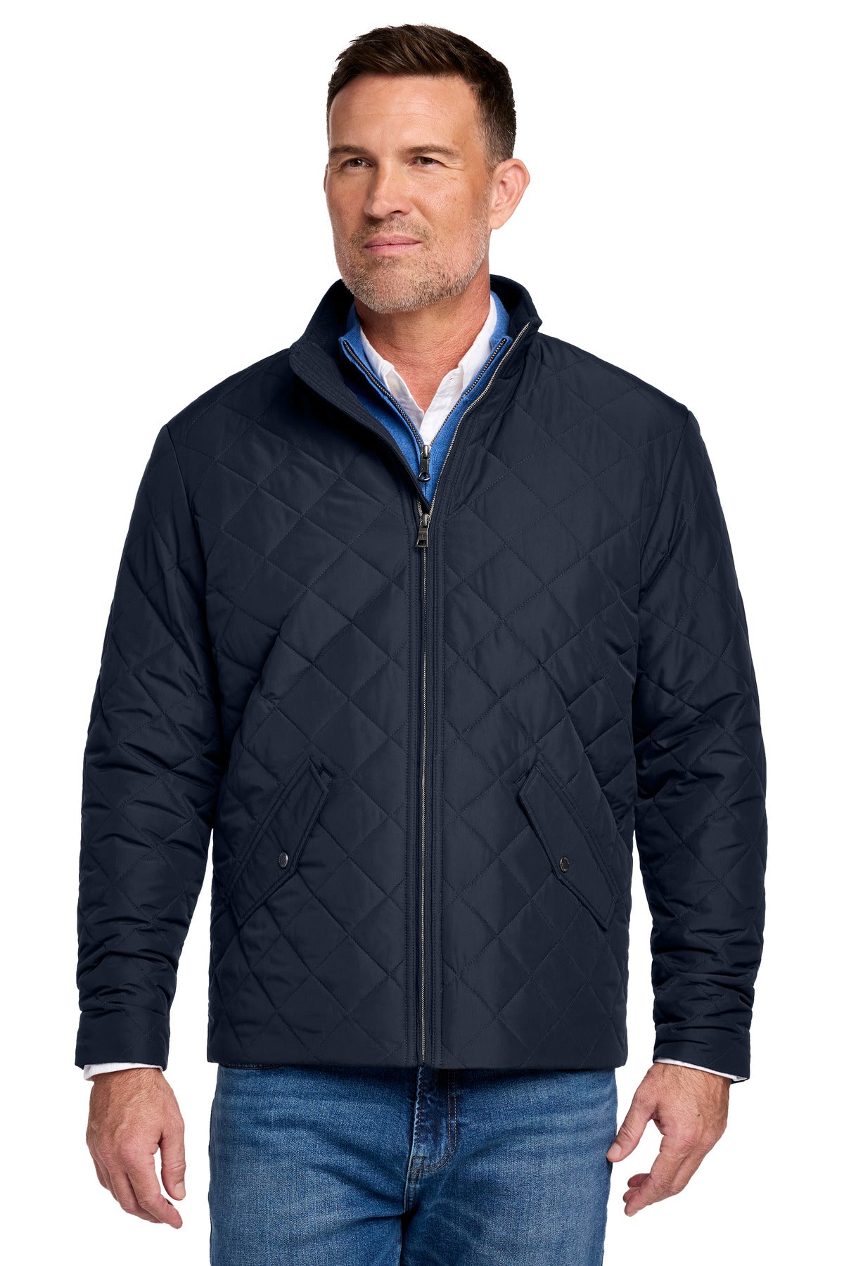 Custom logo Brooks Brothers® Quilted Jacket BB18600 in Night Navy