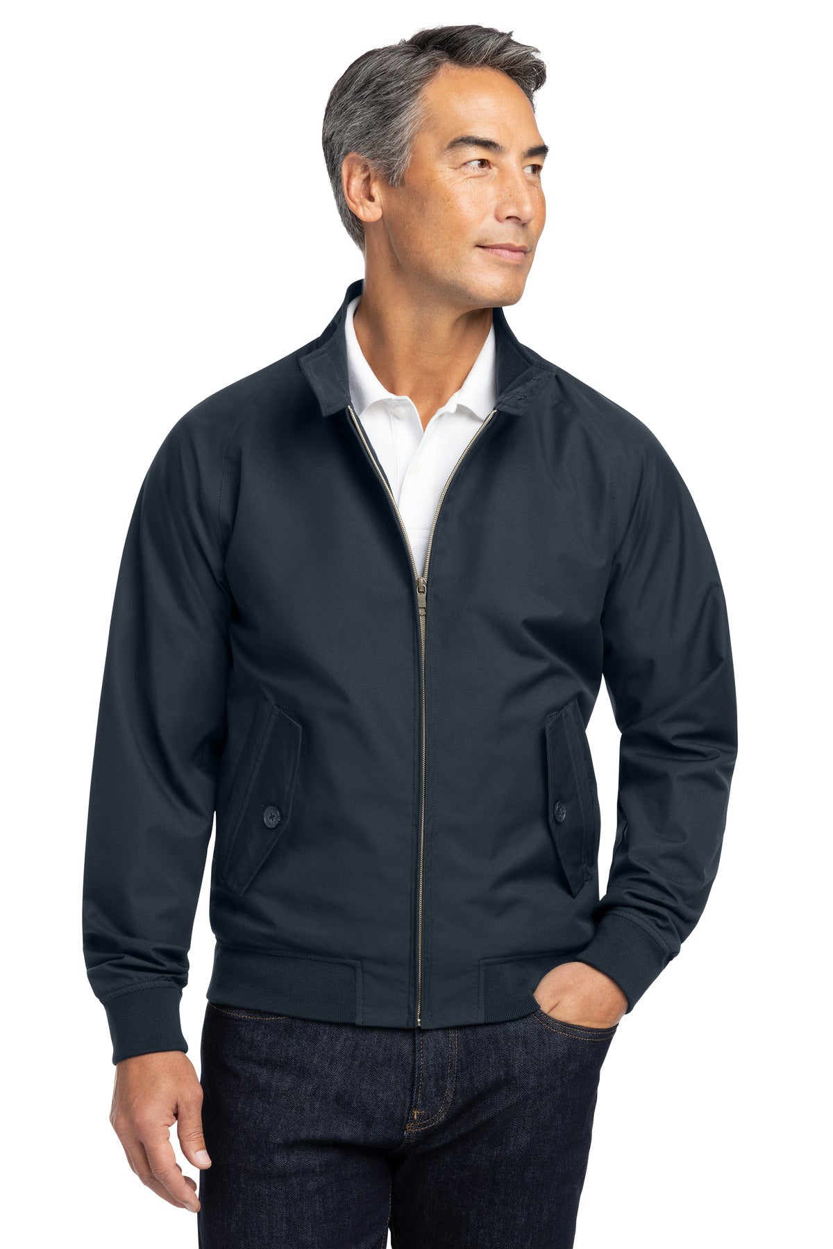 Custom logo Brooks Brothers® Bomber Jacket BB18604 in Night Navy