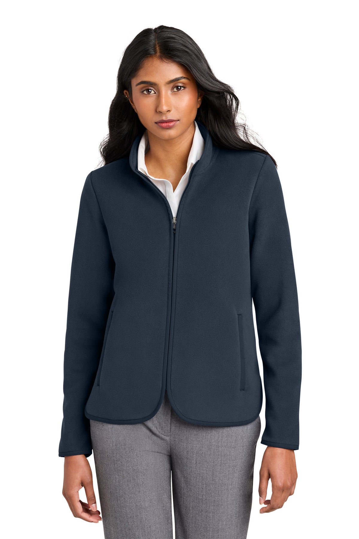 Custom logo Brooks Brothers® Women's Fleece Jacket BB18611 in Night Navy
