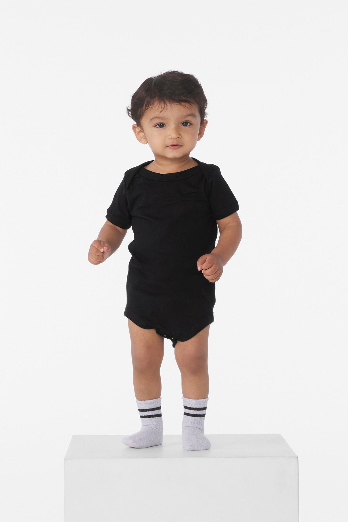 Custom logo BELLA+CANVAS® Infant Jersey Short Sleeve One Piece BC100B in Black