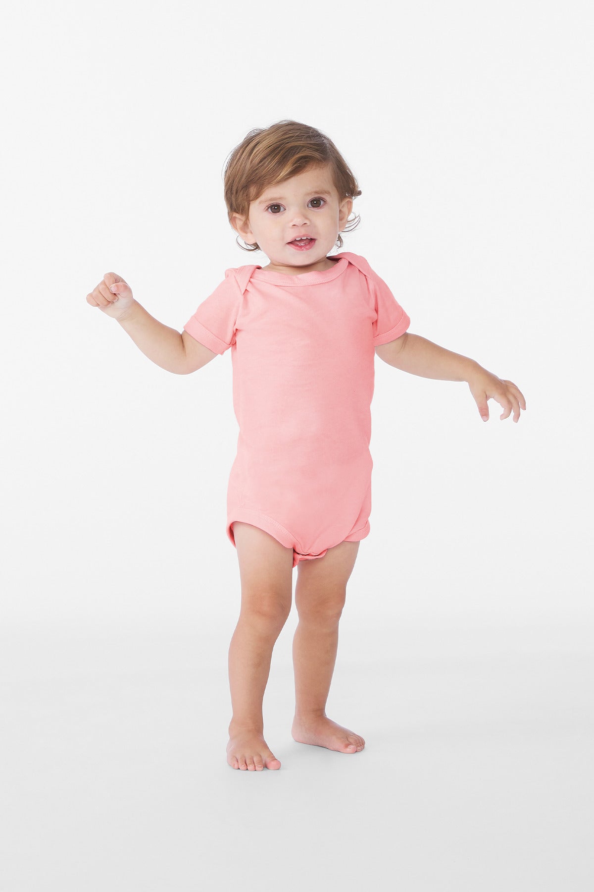 Custom logo BELLA+CANVAS® Infant Jersey Short Sleeve One Piece BC100B in Pink