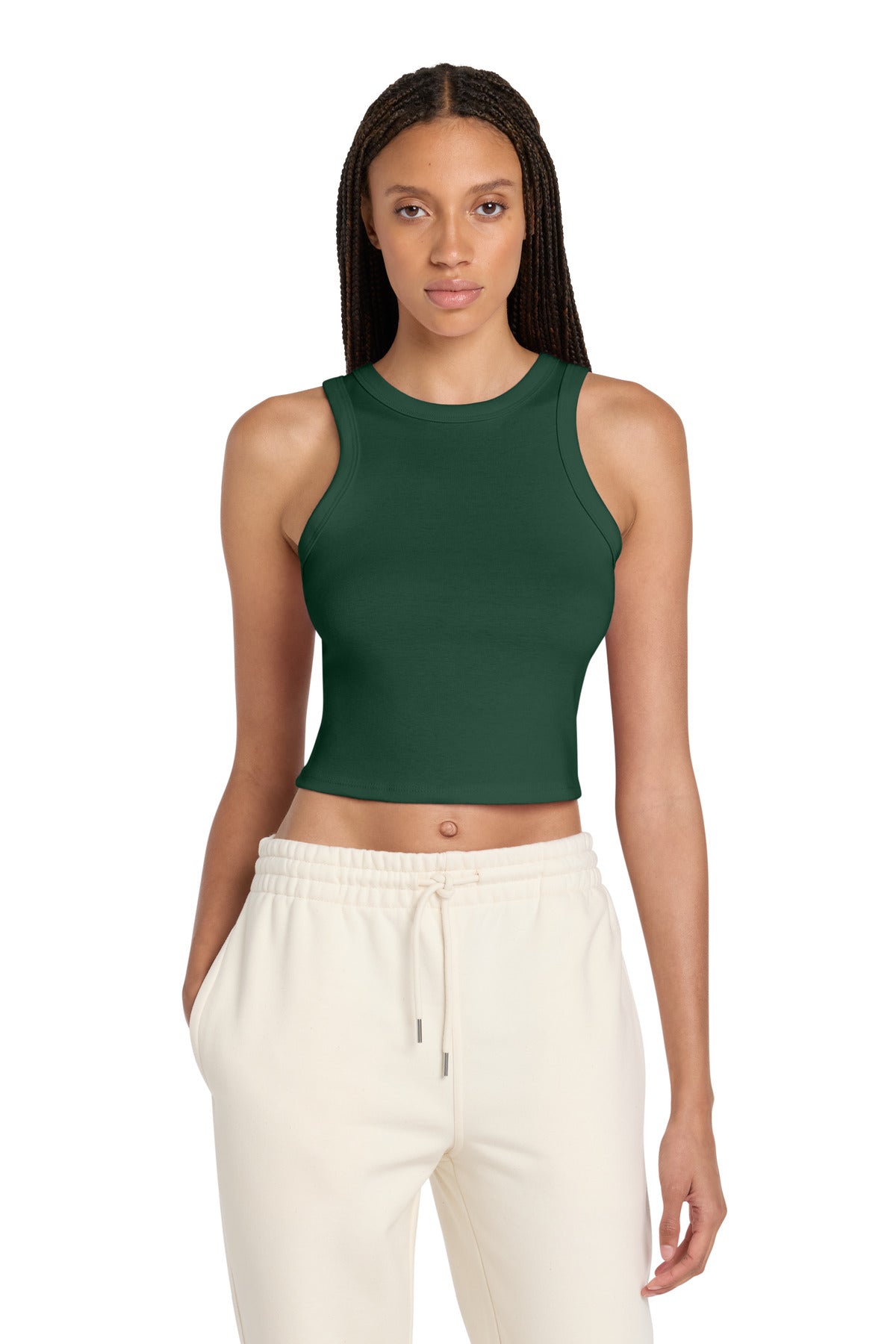 Custom logo BELLA+CANVAS® Women's Micro Rib Racer Tank BC1019 in Solid Forest Blend