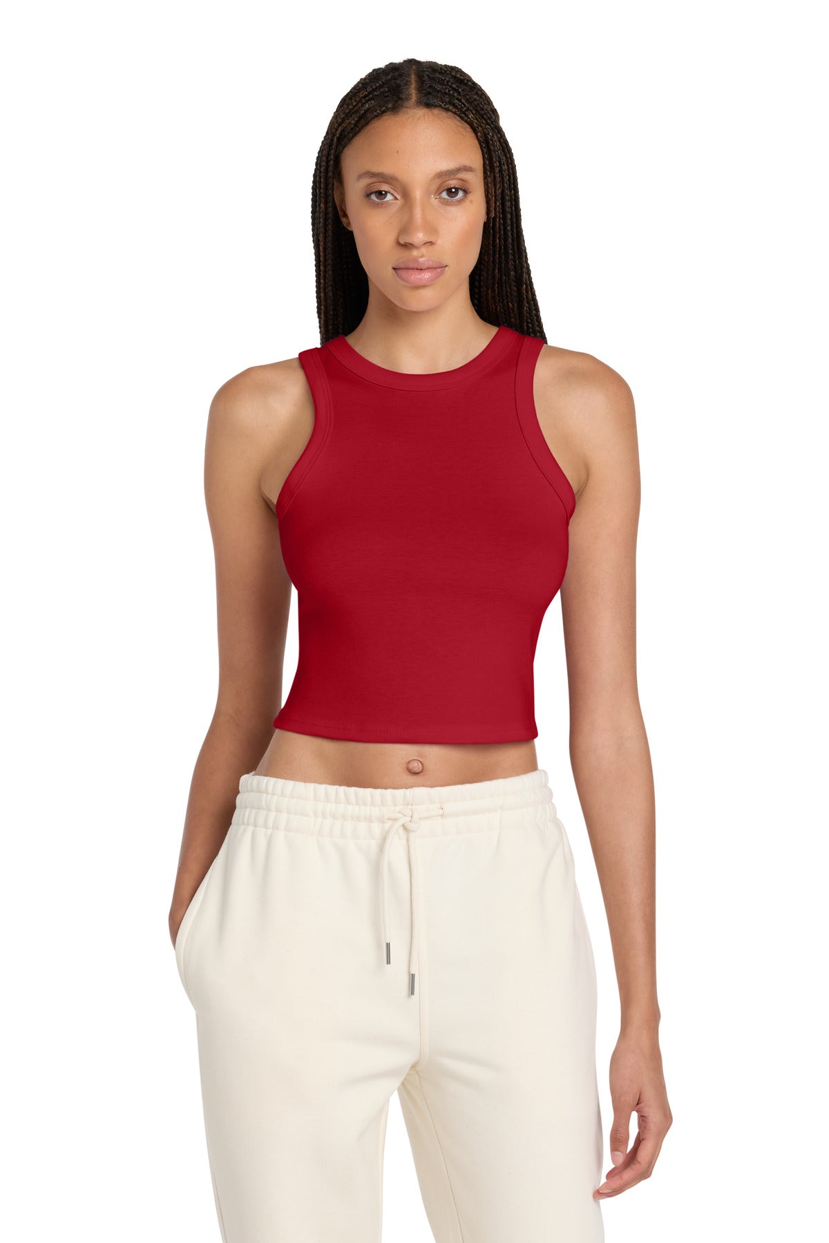 Custom logo BELLA+CANVAS® Women's Micro Rib Racer Tank BC1019 in Solid Red Blend