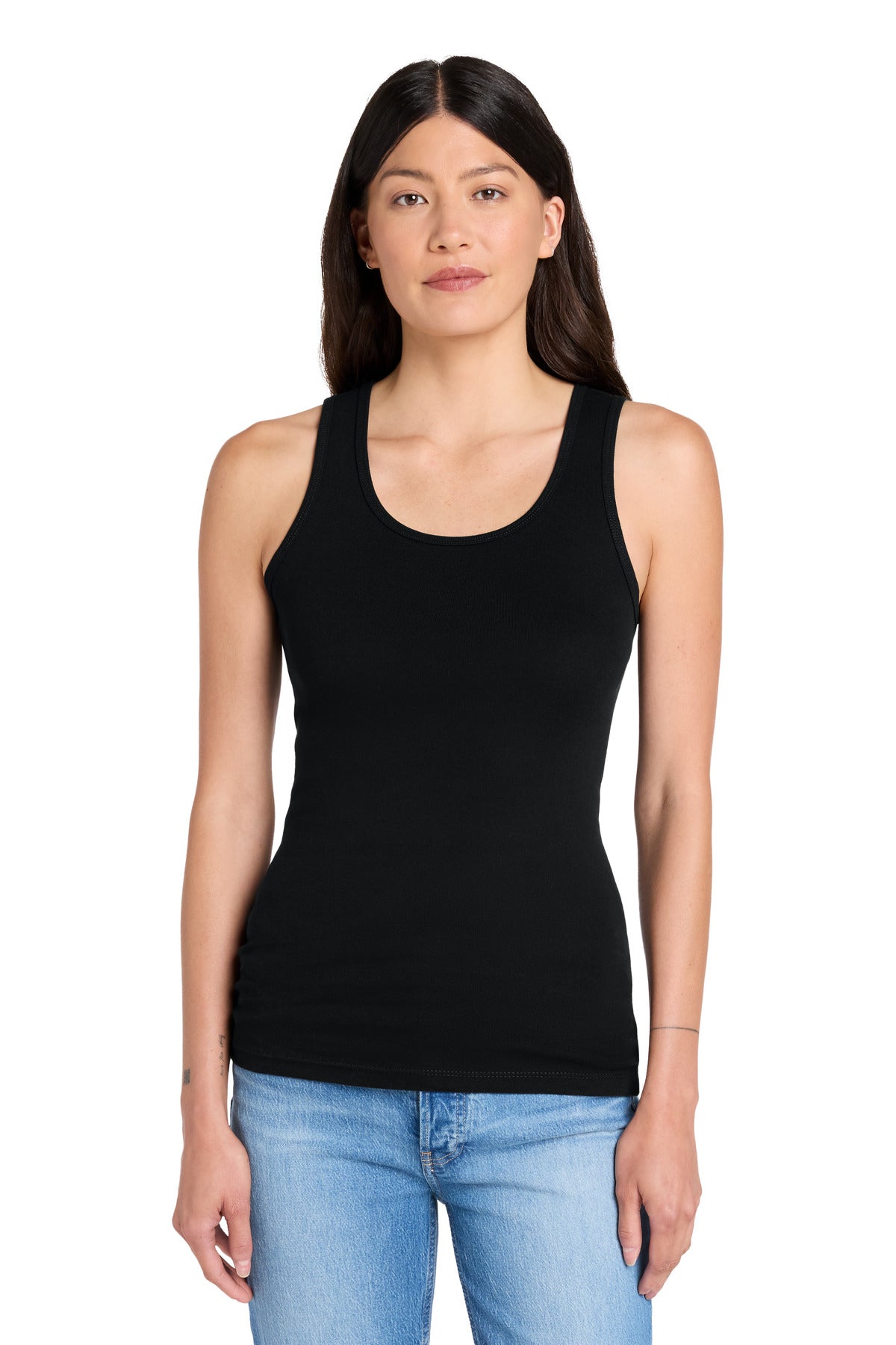 Custom logo BELLA+CANVAS® Women's Baby Rib Tank BC1080 in Black