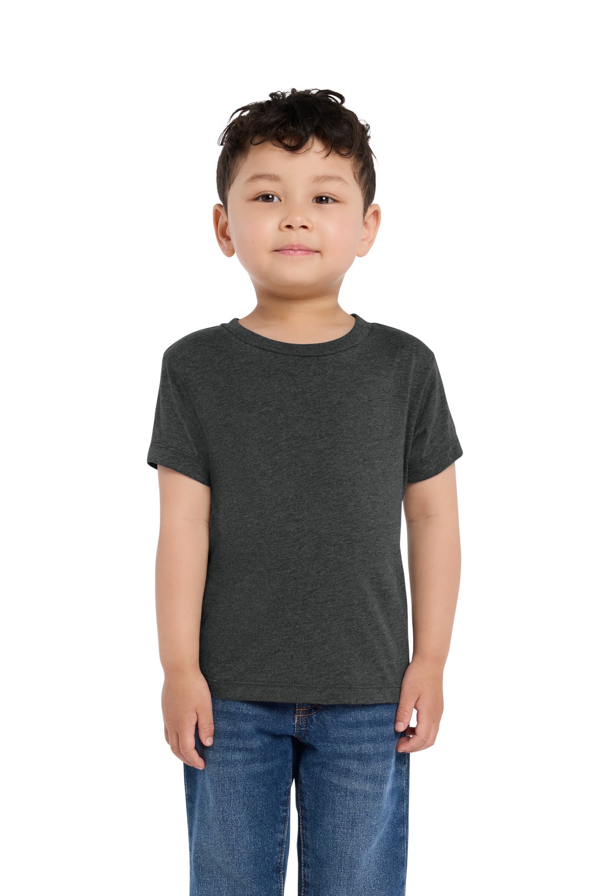 Custom logo BELLA+CANVAS® Toddler Short Sleeve Tee BC3001T in Dark Grey Heather