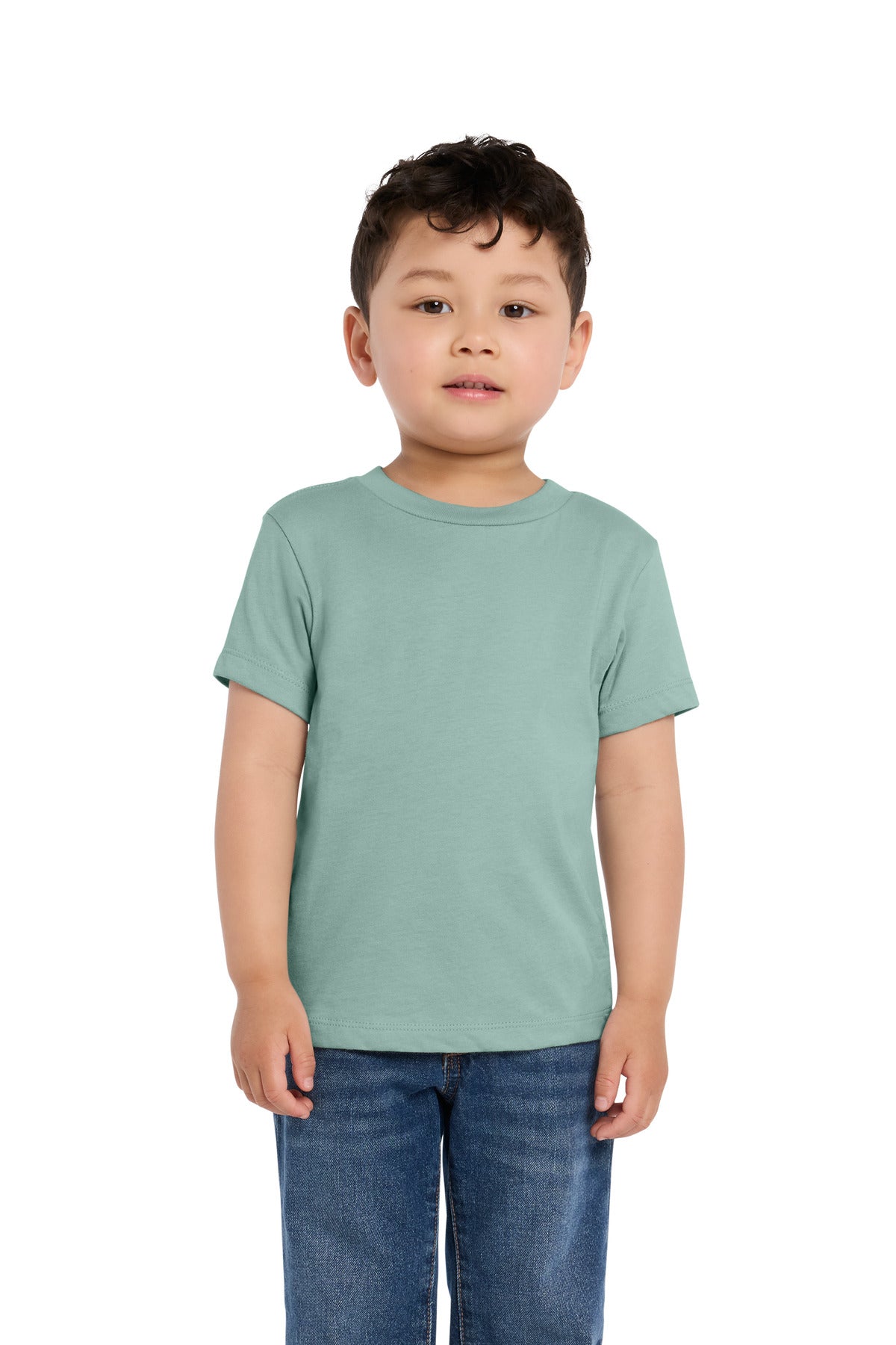 Custom logo BELLA+CANVAS® Toddler Short Sleeve Tee BC3001T in Dusty Blue