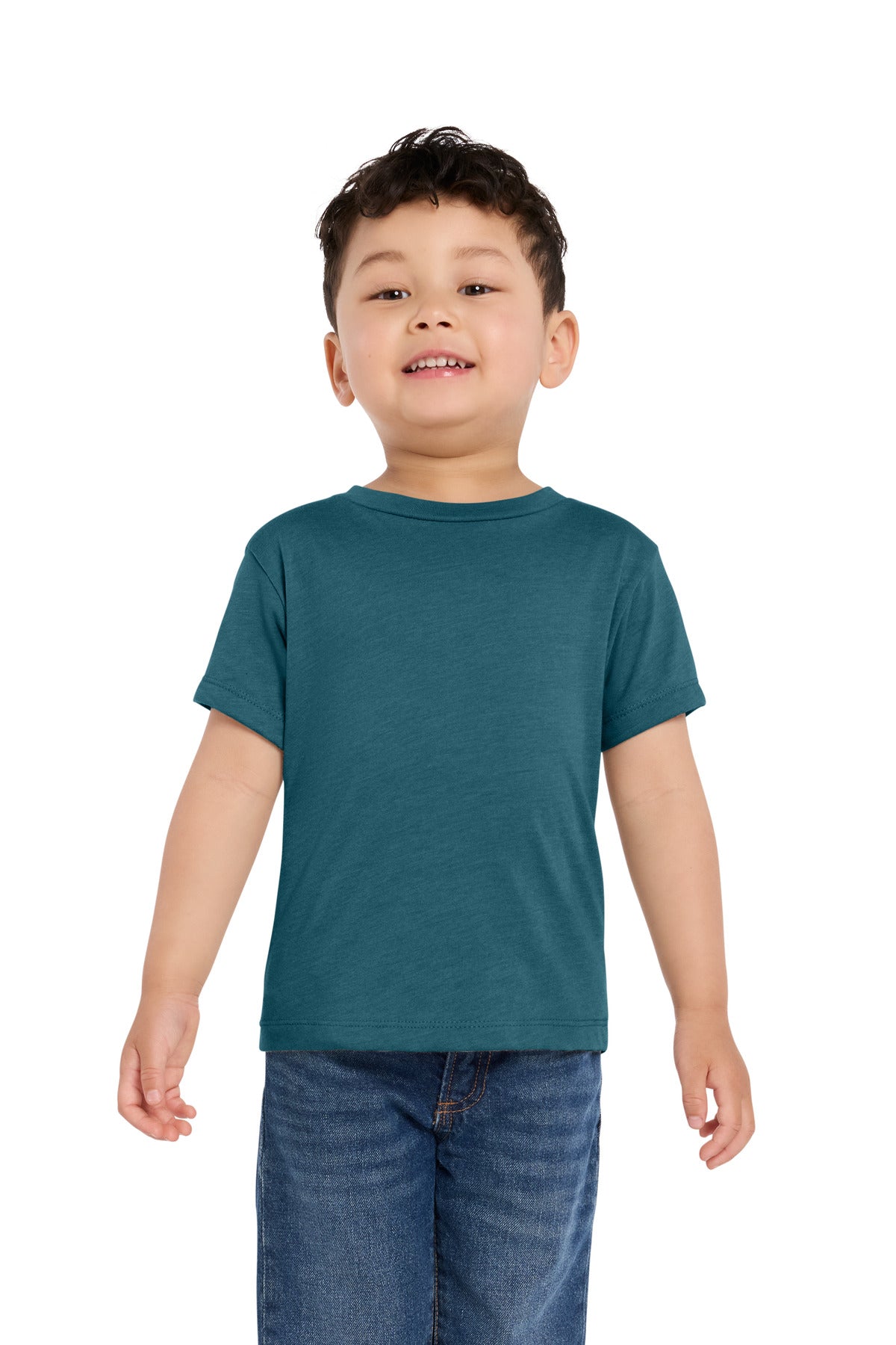 Custom logo BELLA+CANVAS® Toddler Short Sleeve Tee BC3001T in Heather Deep Teal
