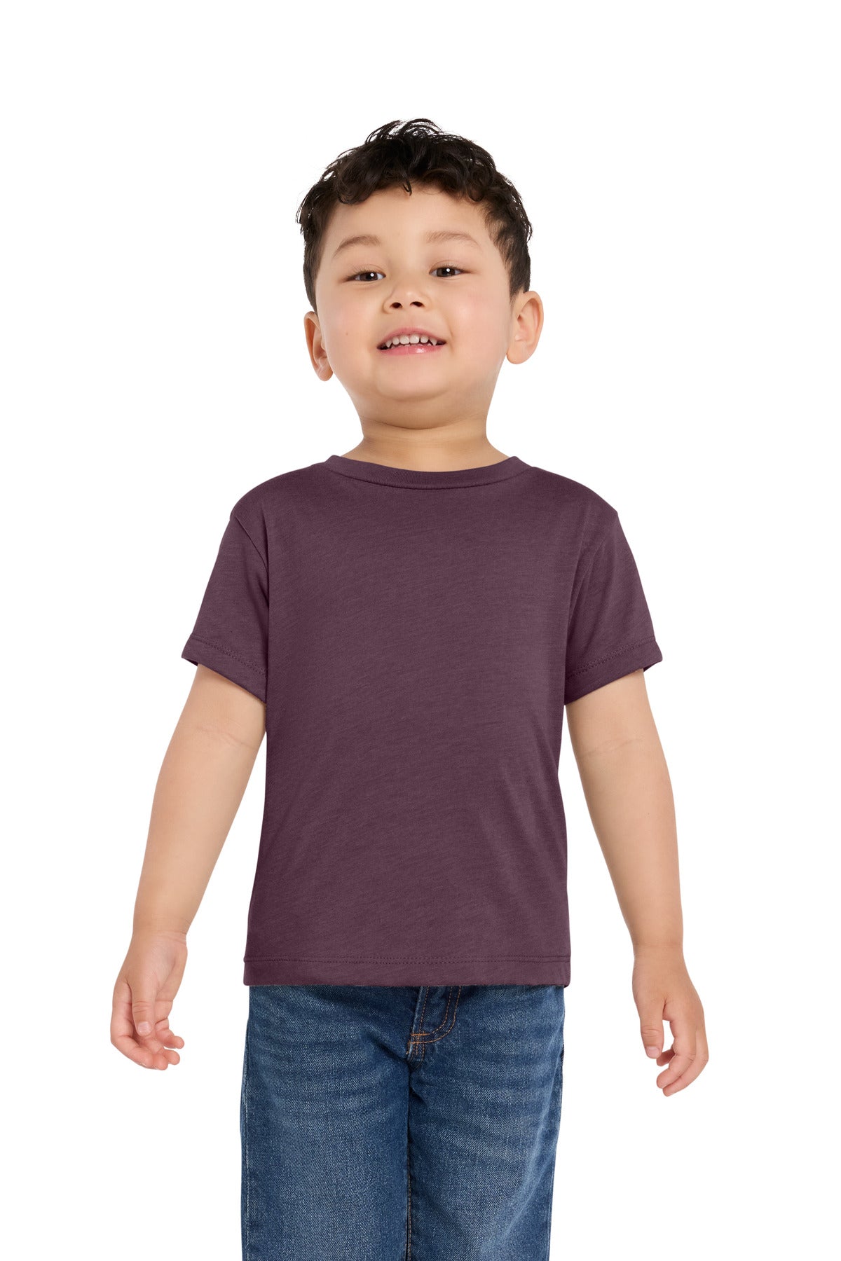 Custom logo BELLA+CANVAS® Toddler Short Sleeve Tee BC3001T in Heather Maroon
