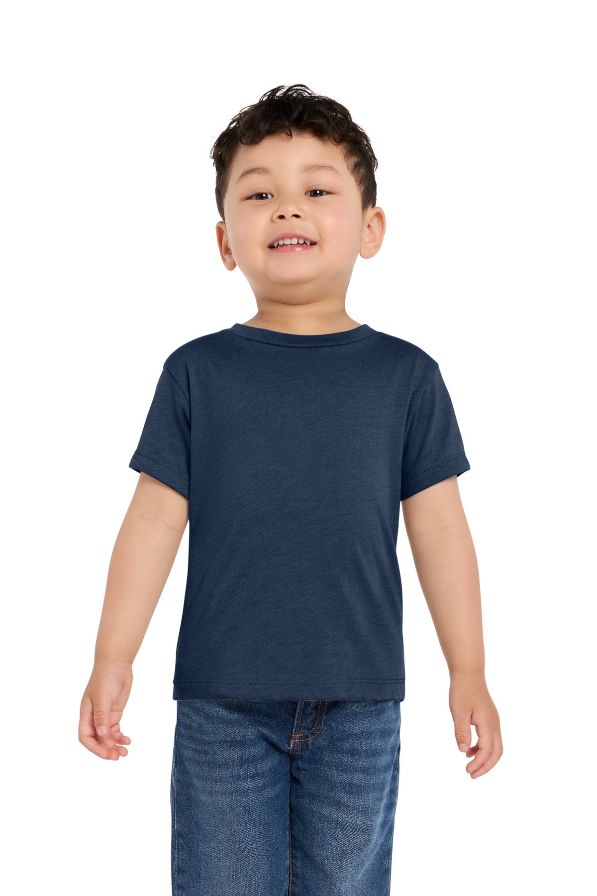 Custom logo BELLA+CANVAS® Toddler Short Sleeve Tee BC3001T in Heather Navy