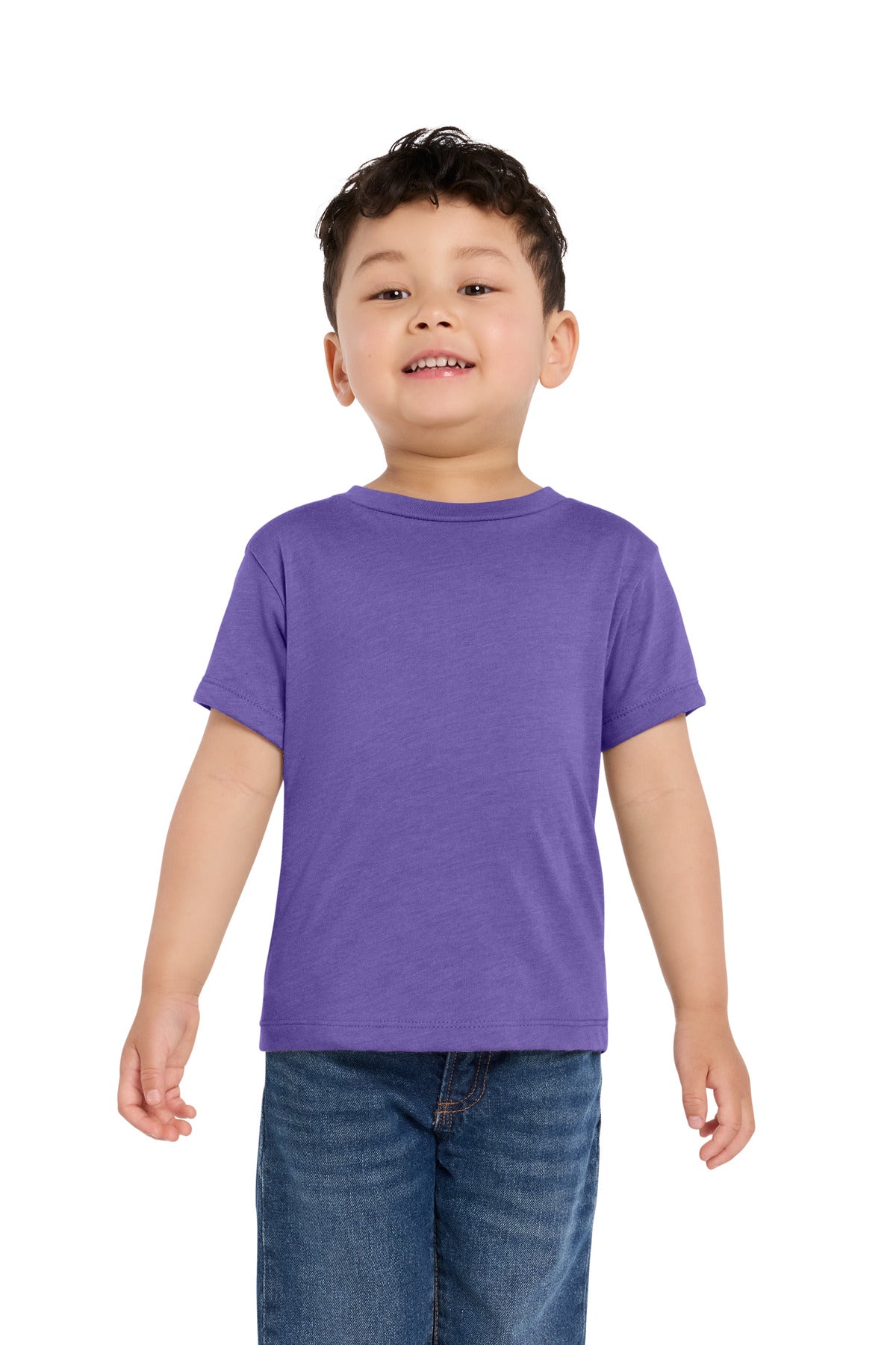Custom logo BELLA+CANVAS® Toddler Short Sleeve Tee BC3001T in Heather Team Purple