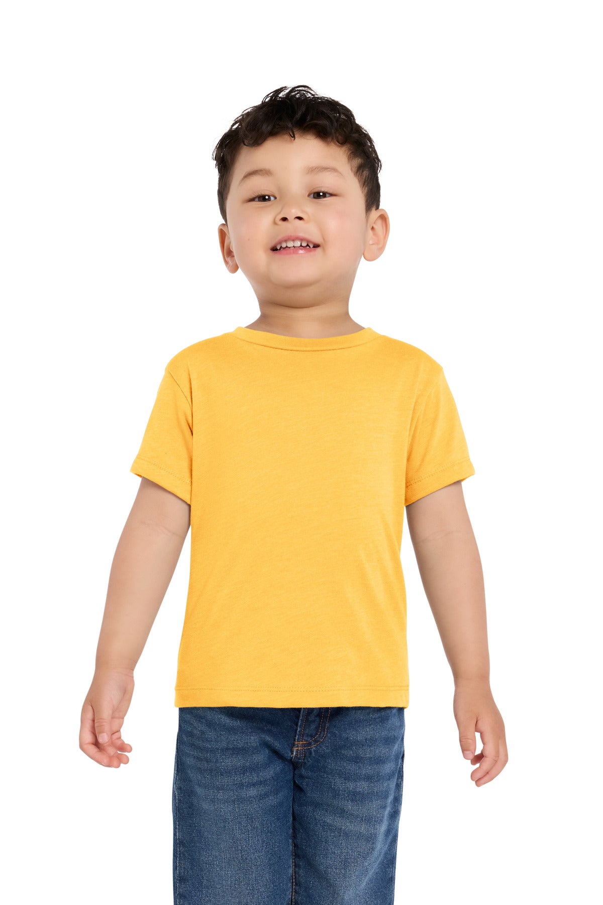 Custom logo BELLA+CANVAS® Toddler Short Sleeve Tee BC3001T in Heather Yellow Gold