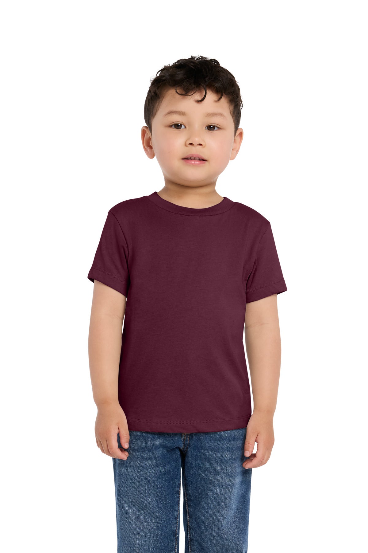 Custom logo BELLA+CANVAS® Toddler Short Sleeve Tee BC3001T in Maroon