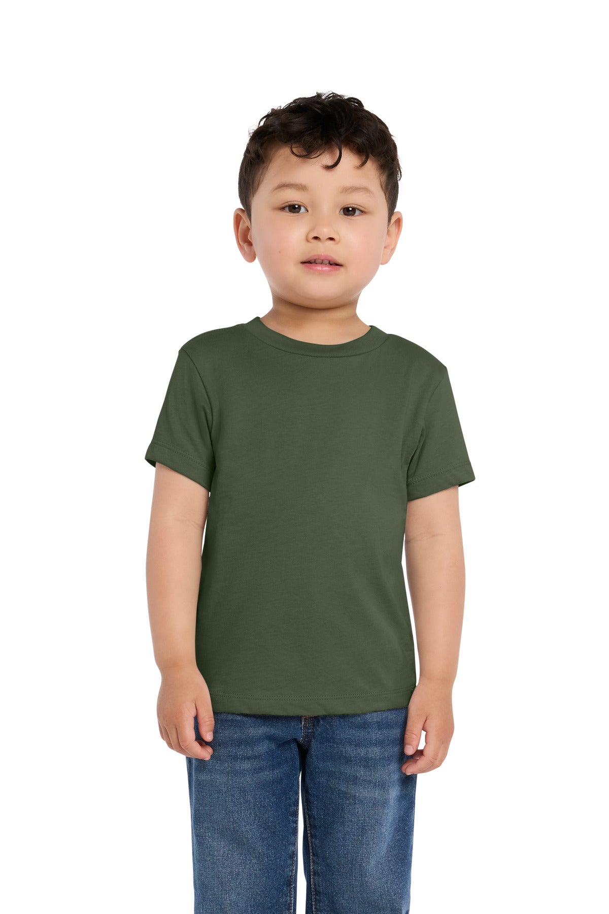 Custom logo BELLA+CANVAS® Toddler Short Sleeve Tee BC3001T in Military Green