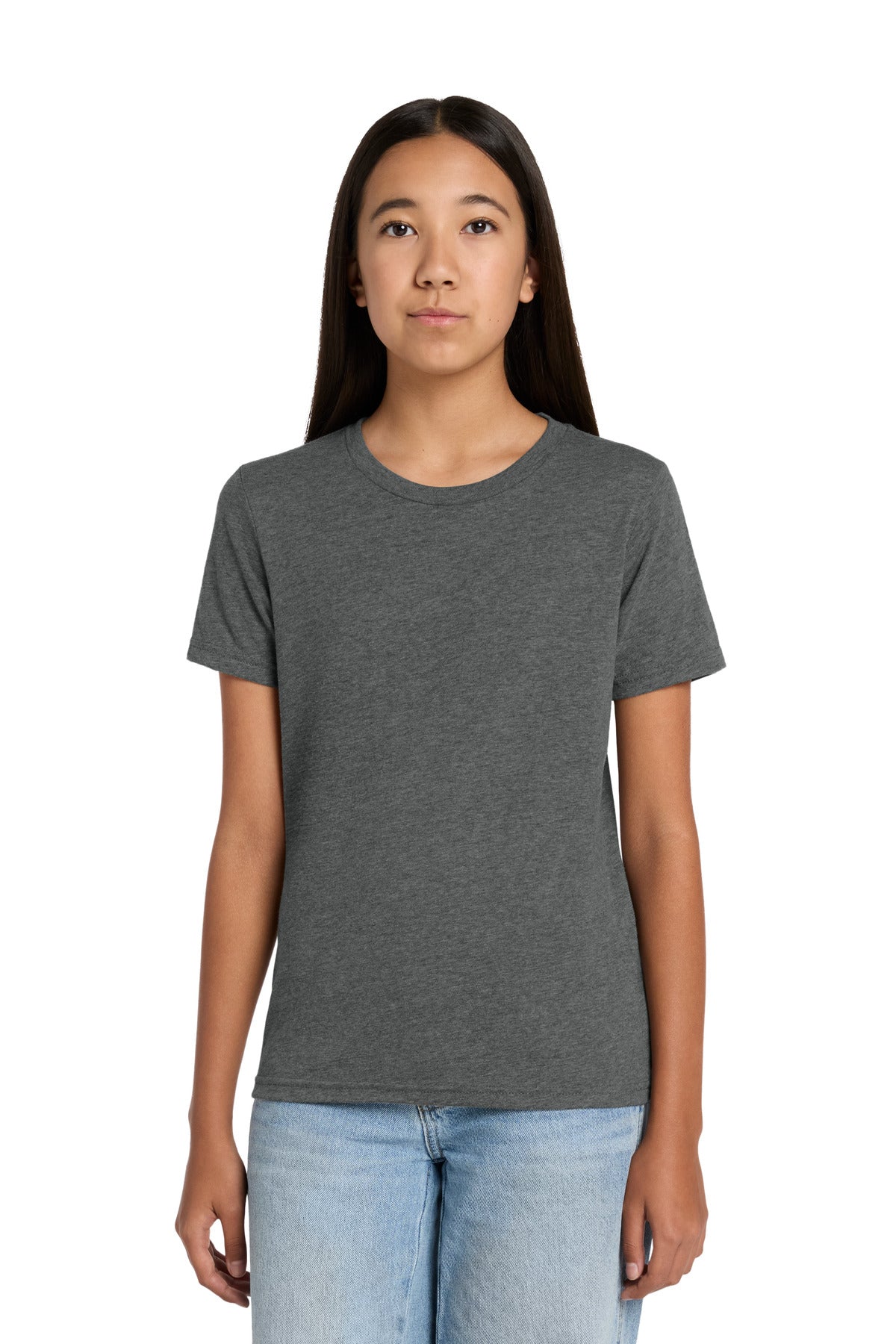 Custom logo BELLA+CANVAS® Youth Heather CVC Tee BC3001YCVC in Deep Heather
