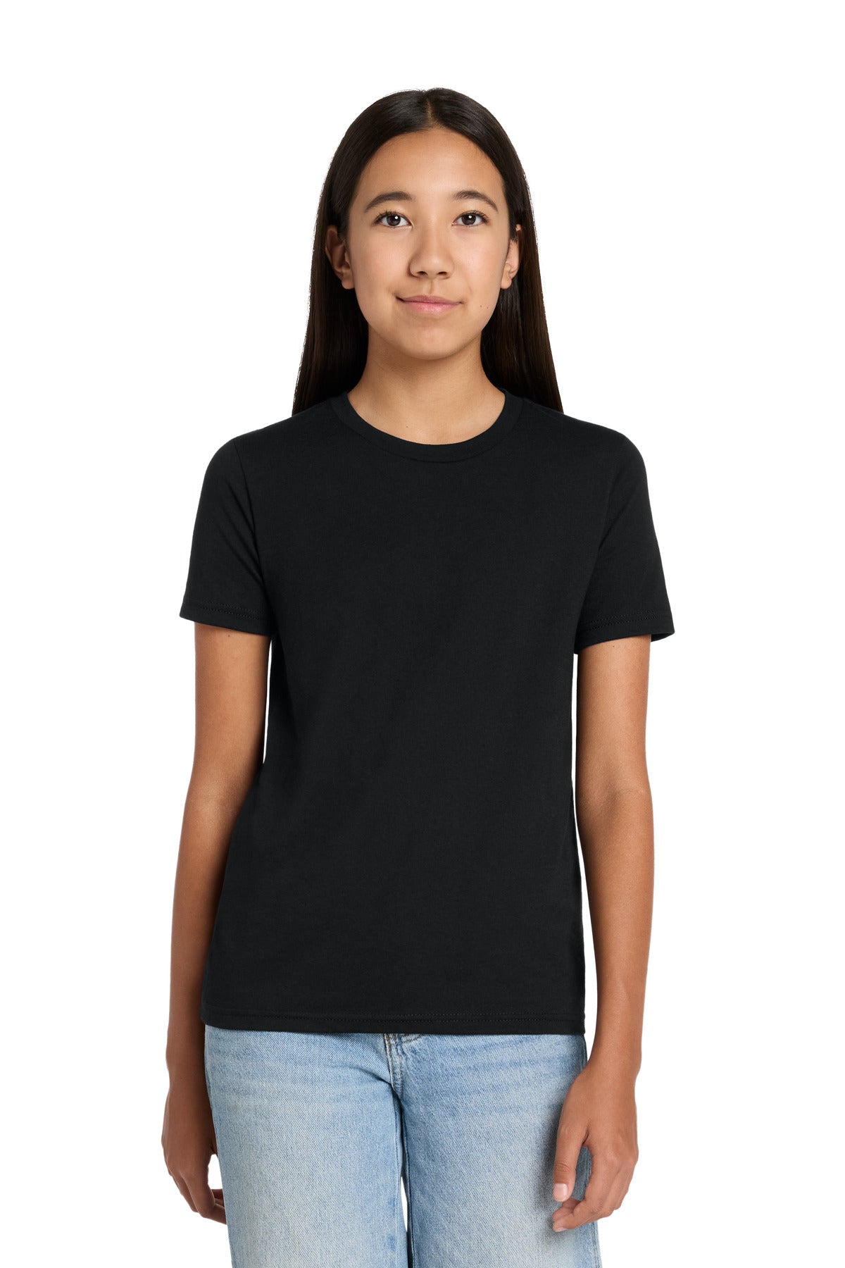 Custom logo BELLA+CANVAS® Youth Heather CVC Tee BC3001YCVC in Solid Black Blend