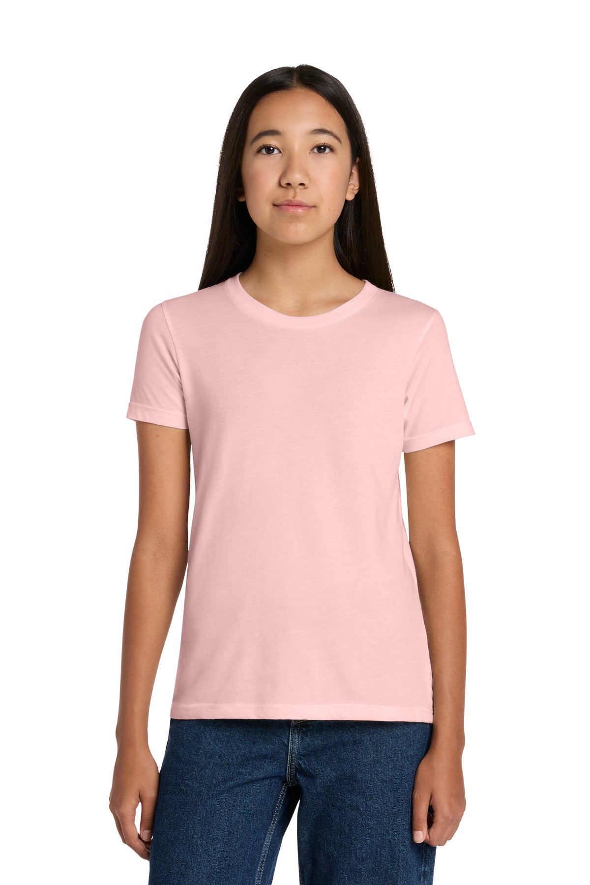 Custom logo BELLA+CANVAS ® Youth Jersey Short Sleeve Tee. BC3001Y in Pink